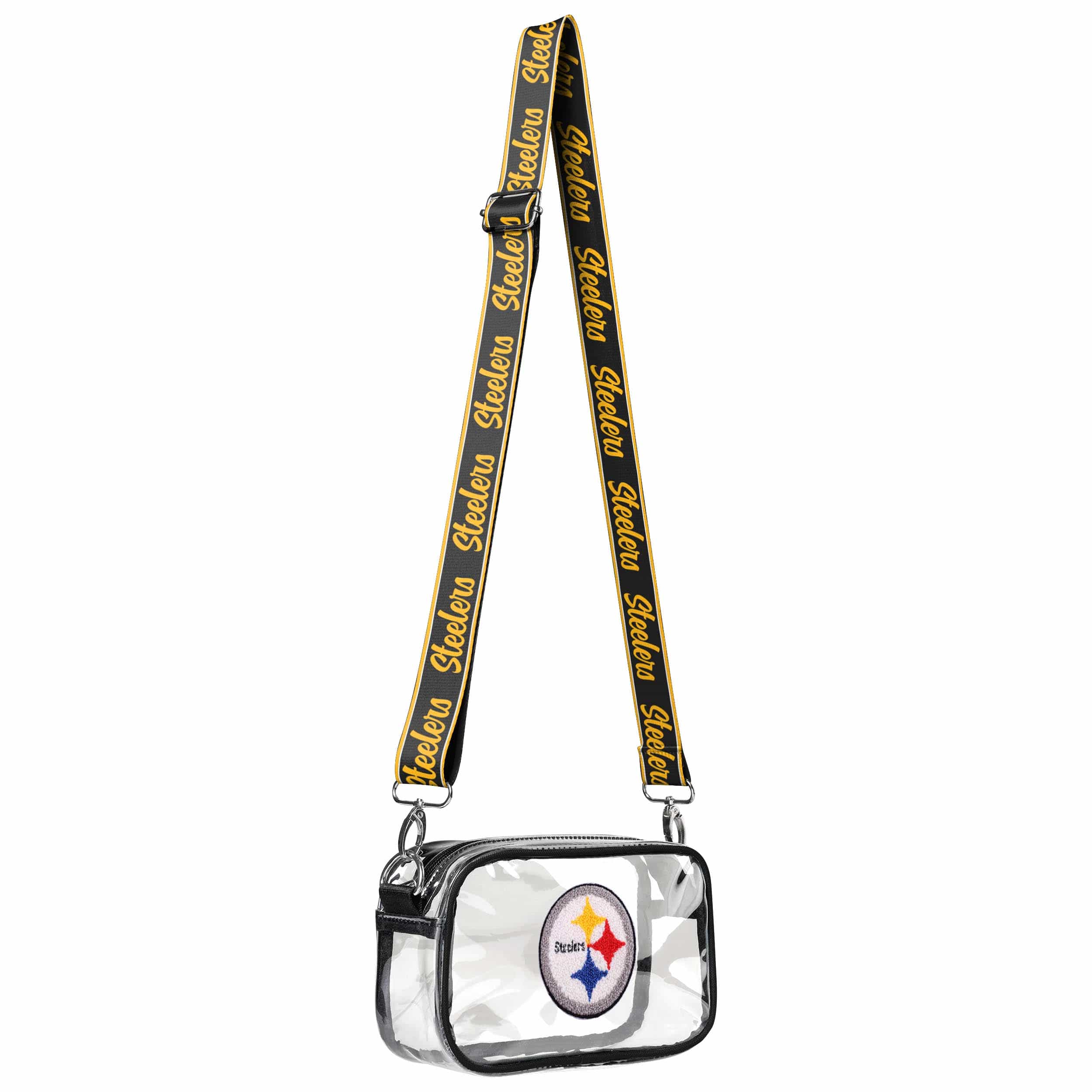 Pittsburgh Steelers NFL Chenille Logo Clear Crossbody Bag - Image 2