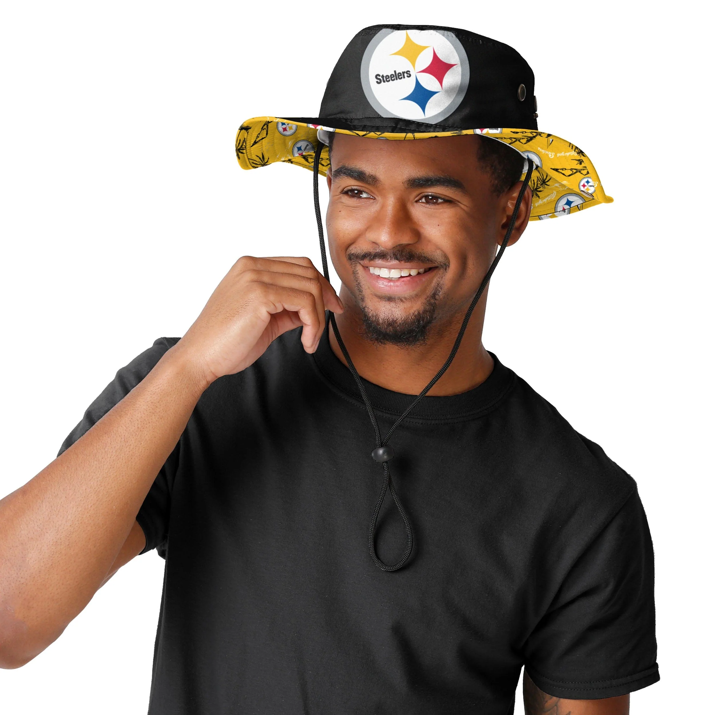 Pittsburgh Steelers NFL Cropped Big Logo Hybrid Boonie Hat - Image 2
