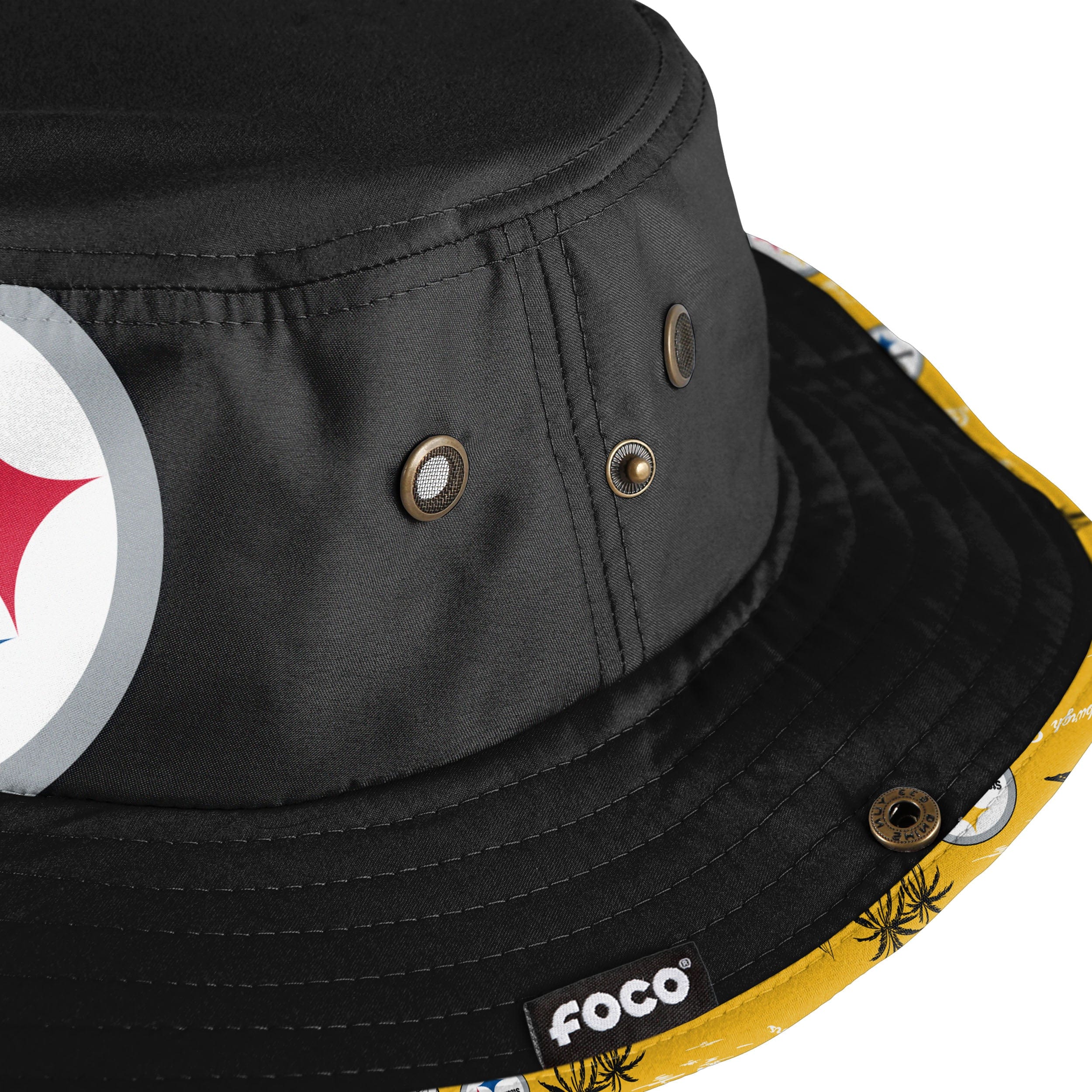 Pittsburgh Steelers NFL Cropped Big Logo Hybrid Boonie Hat - Image 4