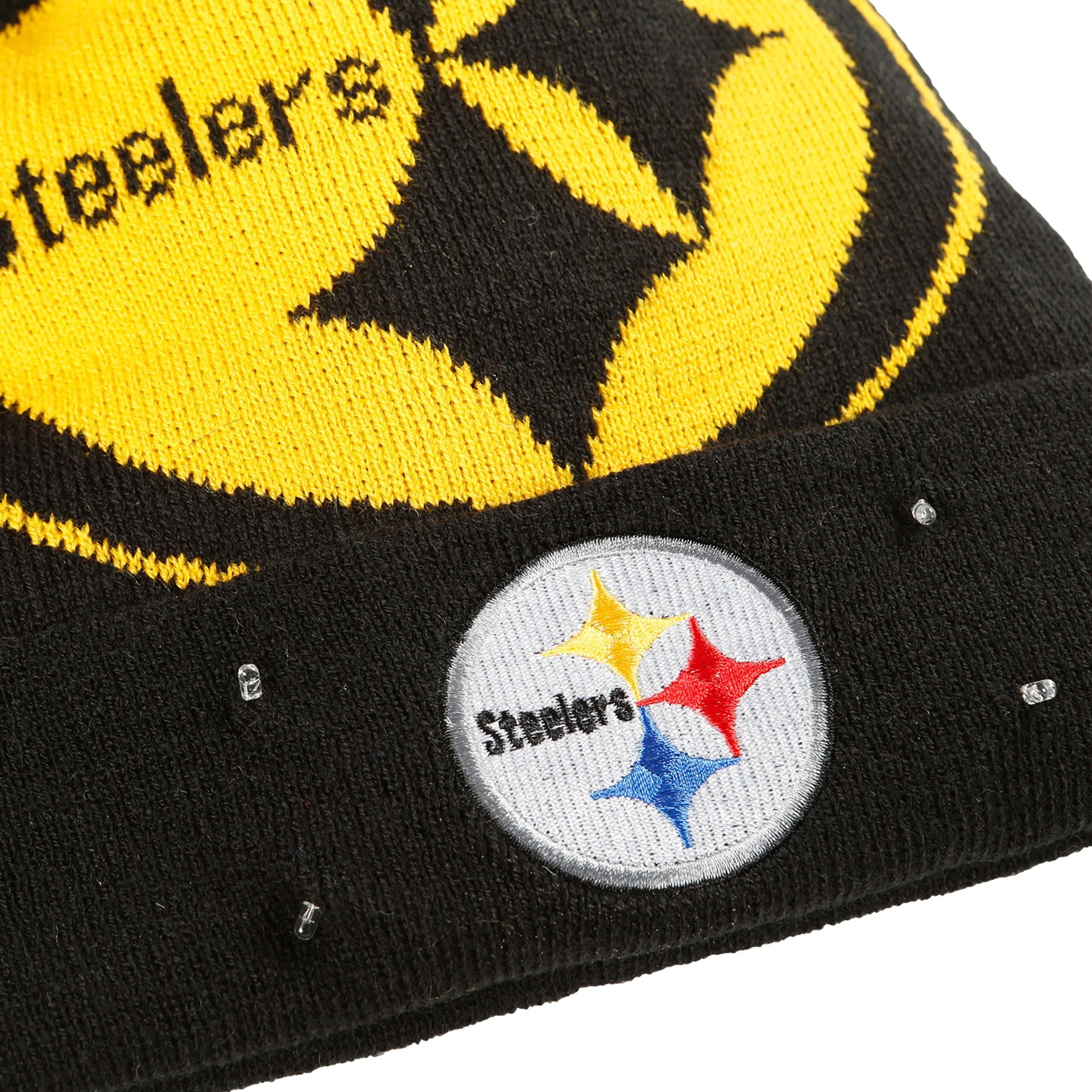 Pittsburgh Steelers NFL Cropped Logo Light Up Knit Beanie - Image 3