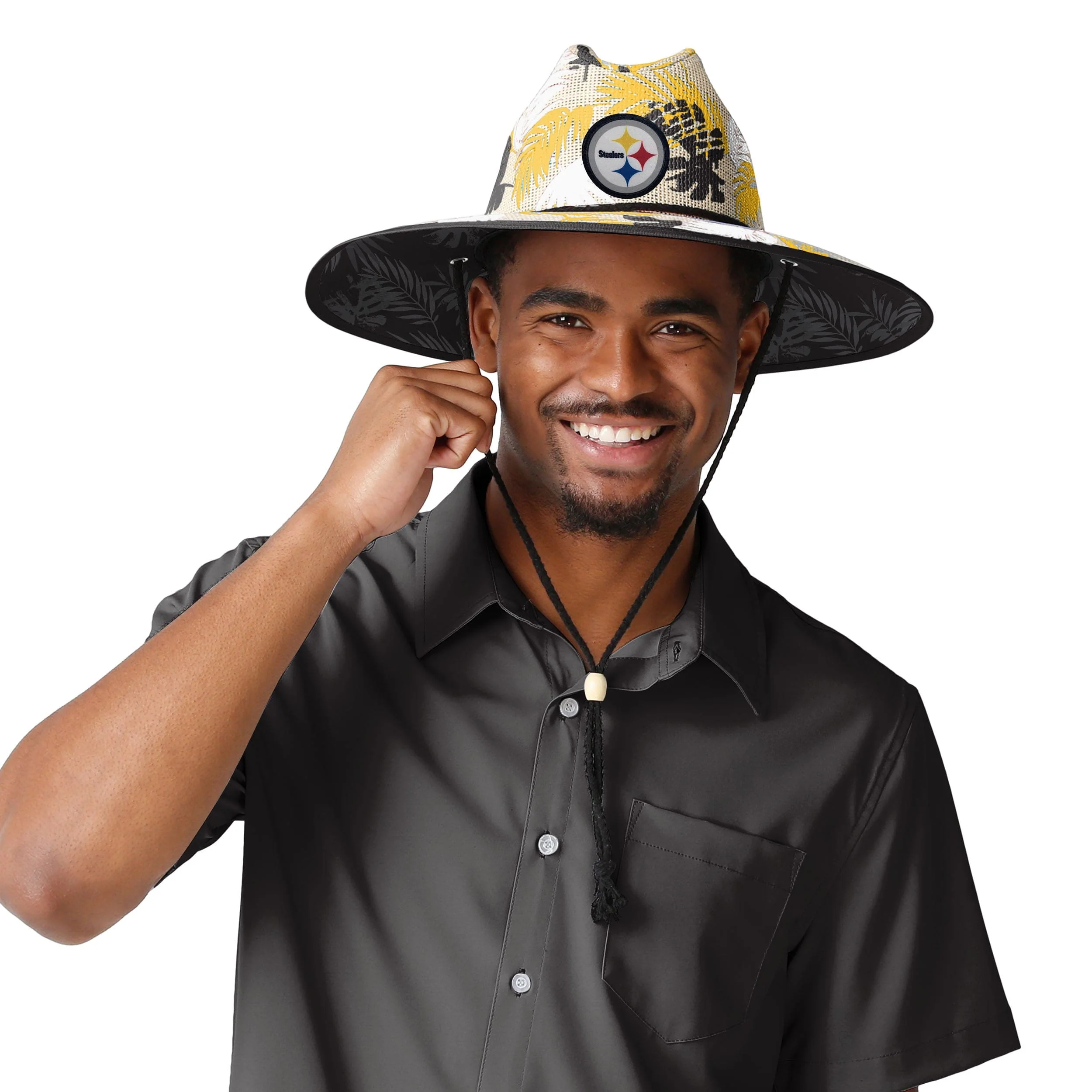 Pittsburgh Steelers NFL Floral Printed Straw Hat - Image 2