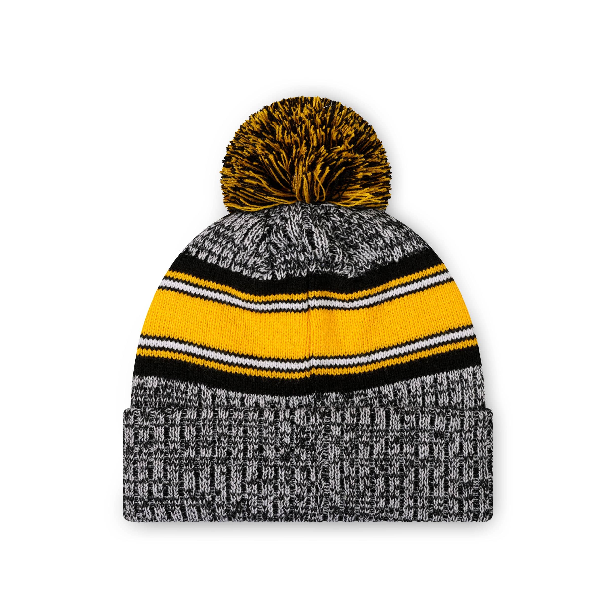 Pittsburgh Steelers NFL Heather Team Stripe Lined Pom Beanie - Image 2