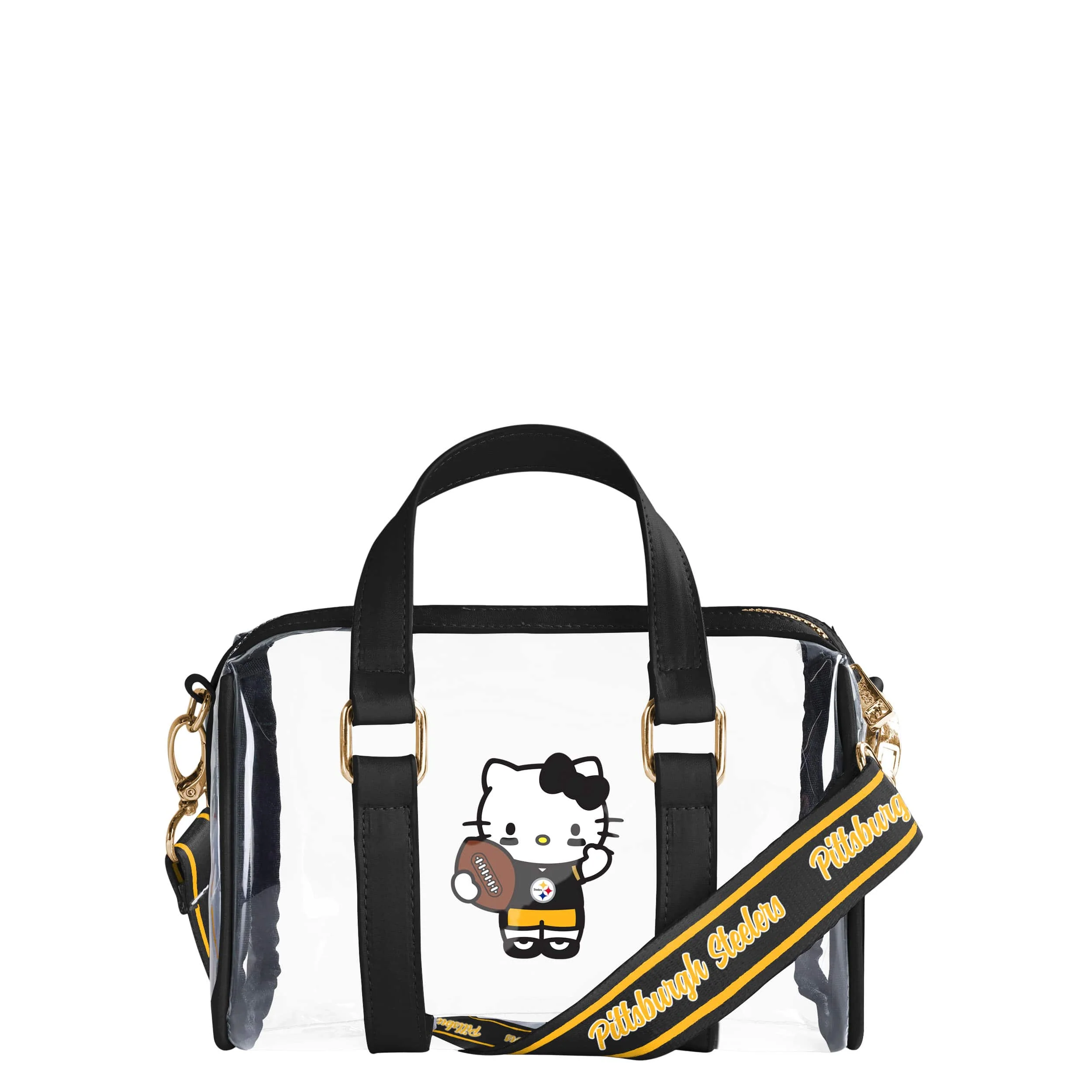 Pittsburgh Steelers NFL Hello Kitty® Clear Barrel Bag - (PREORDER - SHIPS MID JULY)