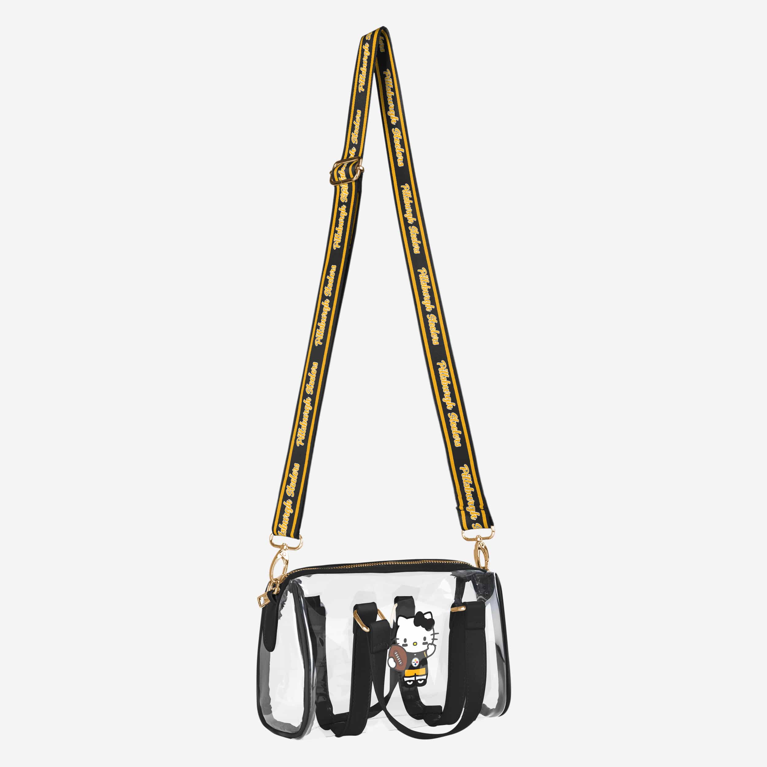 Pittsburgh Steelers NFL Hello Kitty® Clear Barrel Bag - (PREORDER - SHIPS MID JULY) - Image 2