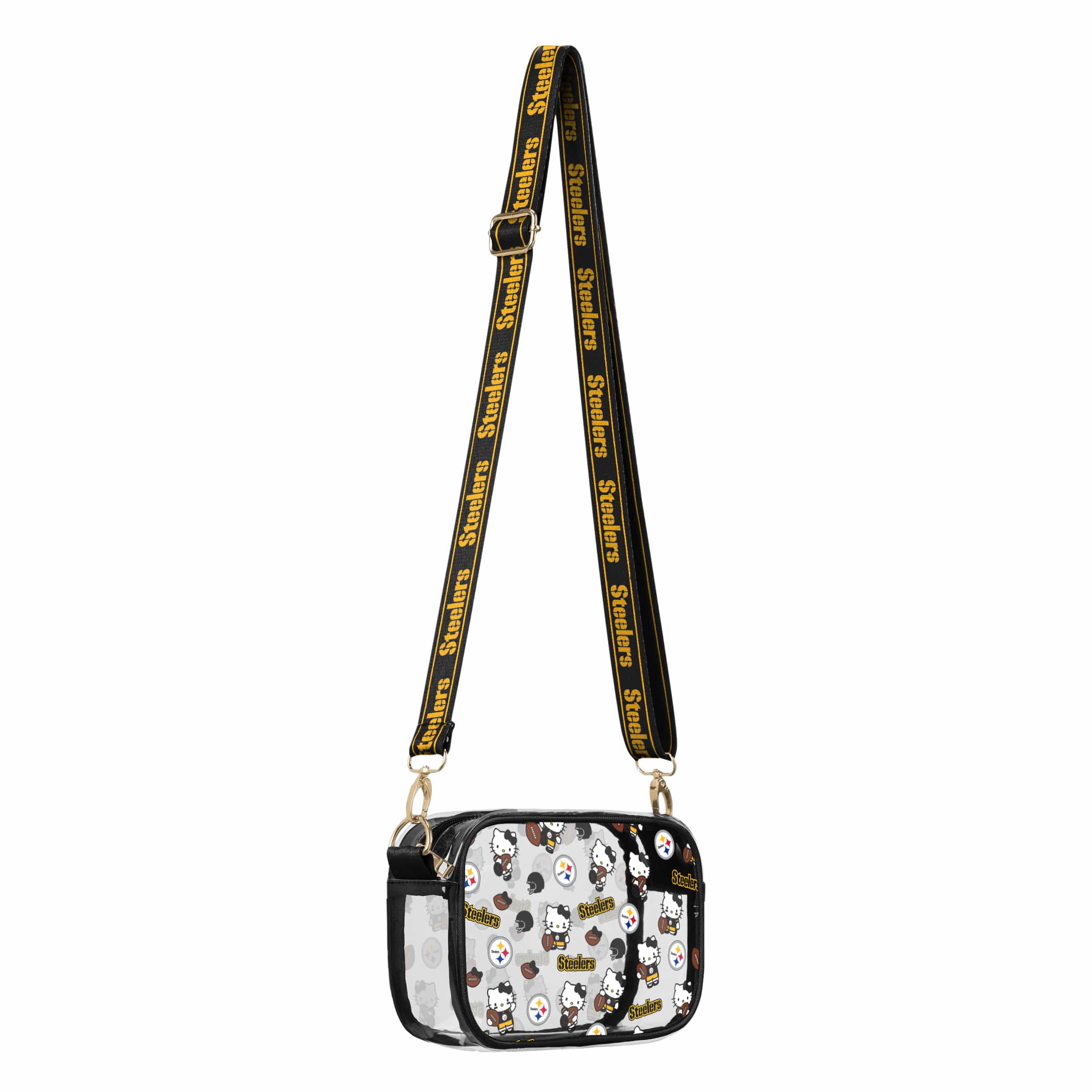 Pittsburgh Steelers NFL Hello Kitty® Clear Crossbody Bag - (PREORDER - SHIPS MID JUNE) - Image 2