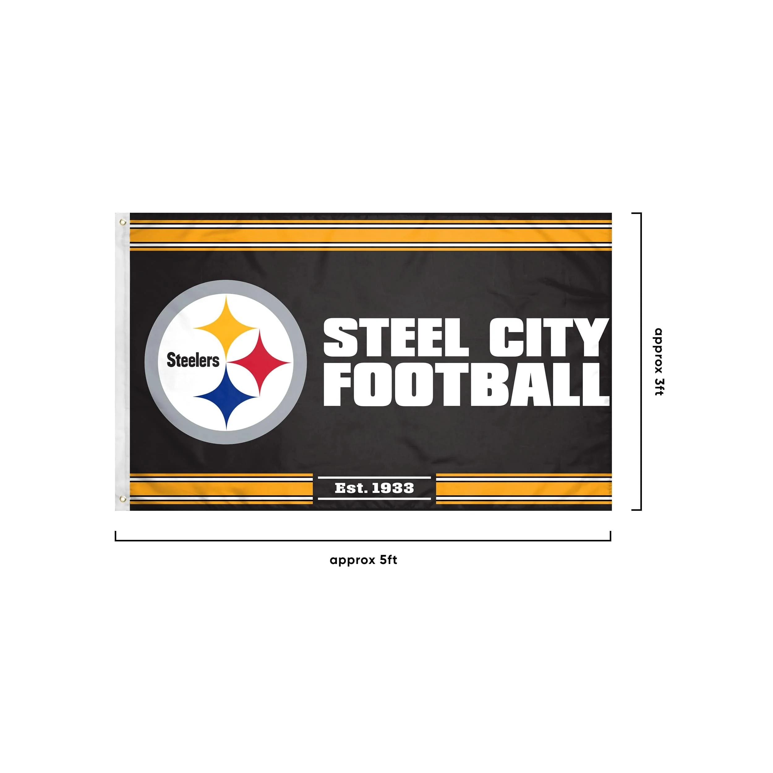 Pittsburgh Steelers NFL Horizontal Slogan Flag - Image 3