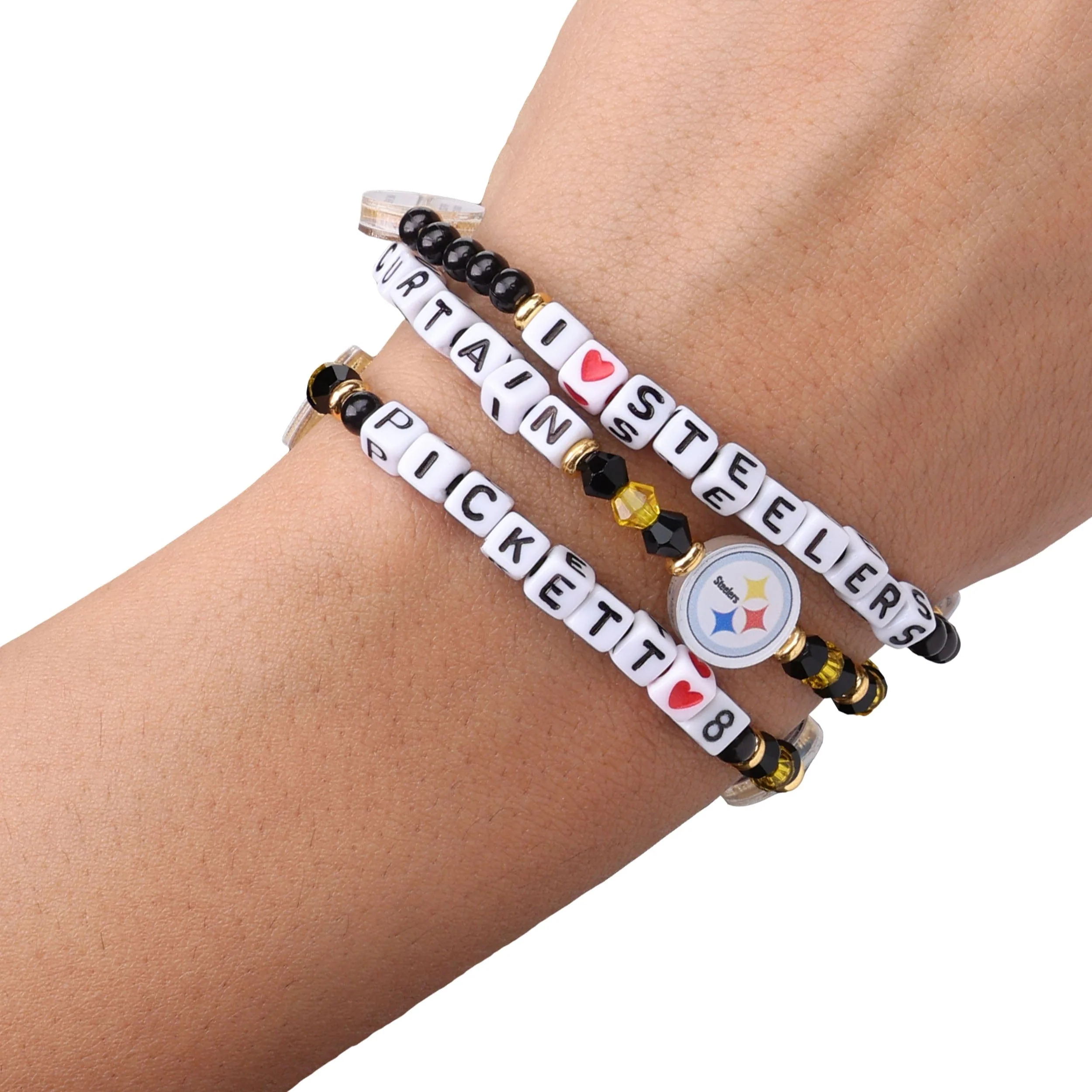 Pittsburgh Steelers NFL Kenny Pickett 3 Pack Player Friendship Bracelet - Image 4