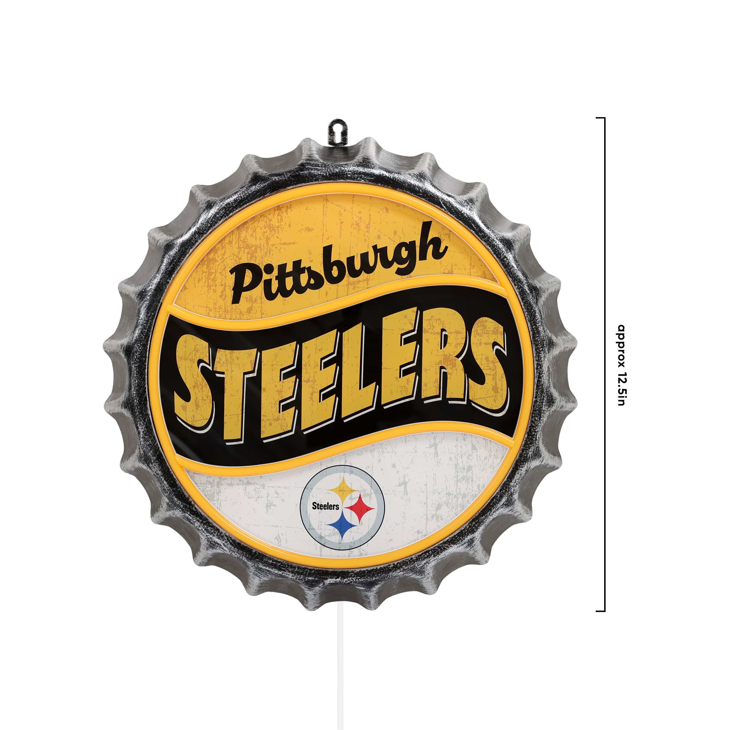 Pittsburgh Steelers NFL LED Neon Backlit Bottle Cap Wall Sign - Image 5