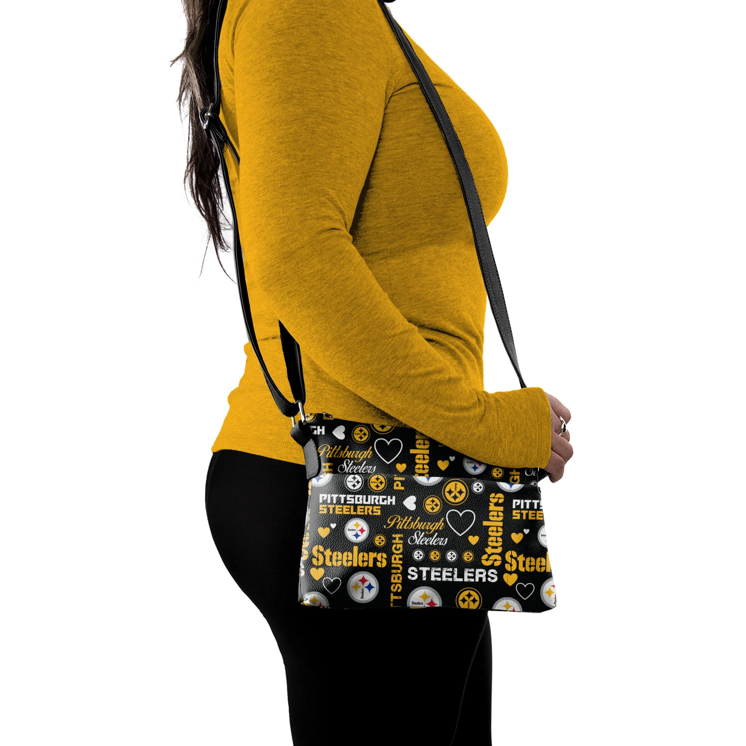Pittsburgh Steelers NFL Logo Love Crossbody Purse - Image 2
