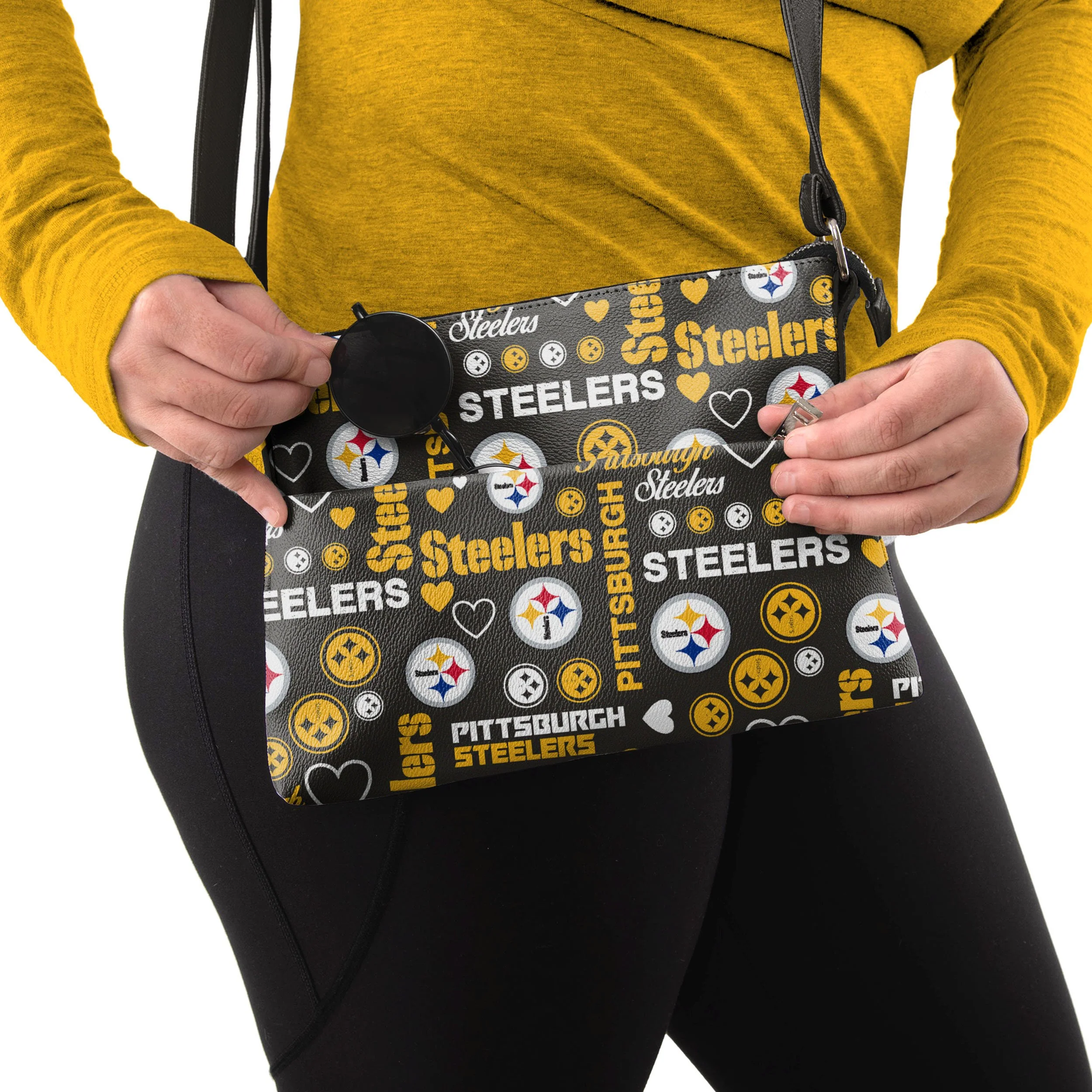 Pittsburgh Steelers NFL Logo Love Crossbody Purse - Image 3