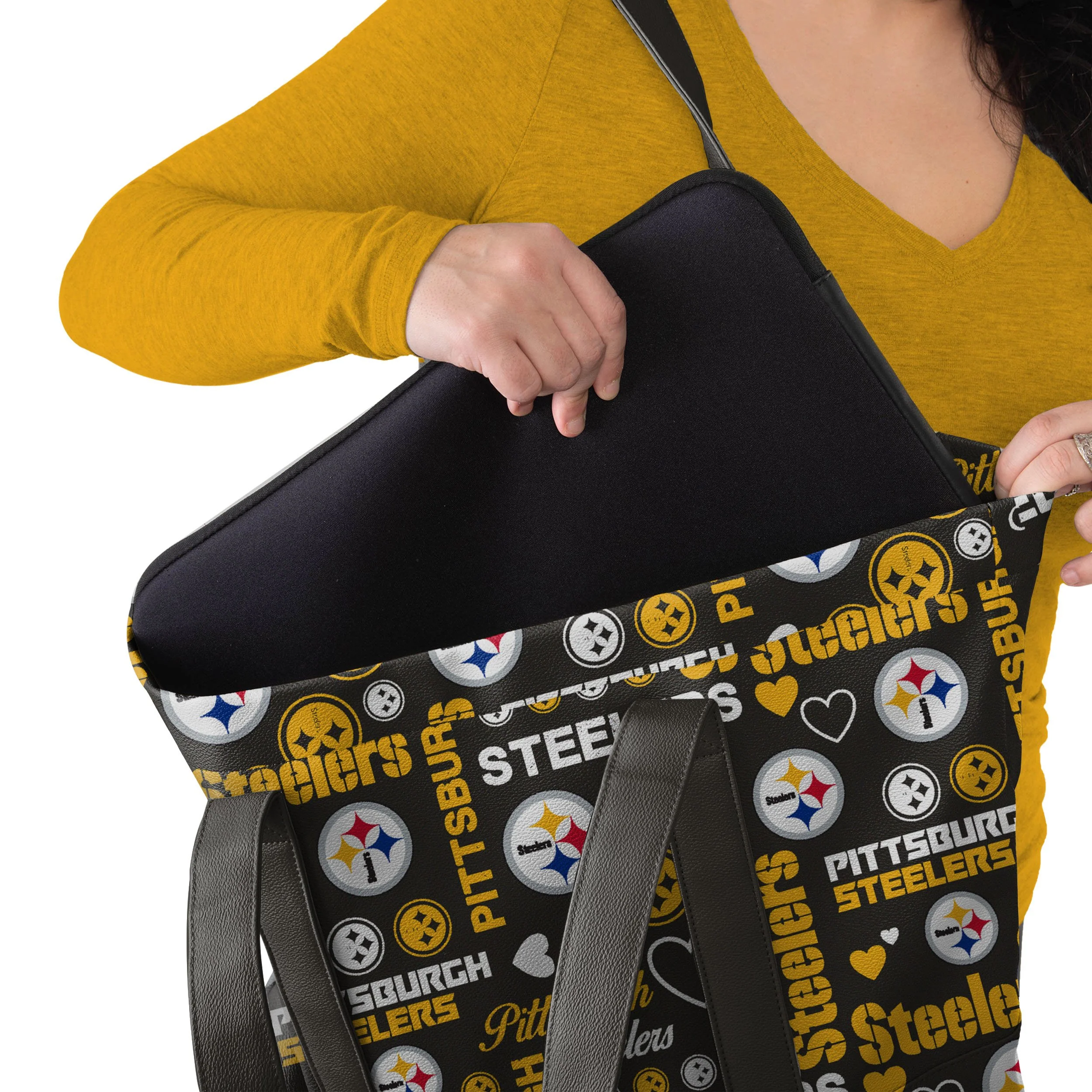 Pittsburgh Steelers NFL Logo Love Tote Bag - Image 3