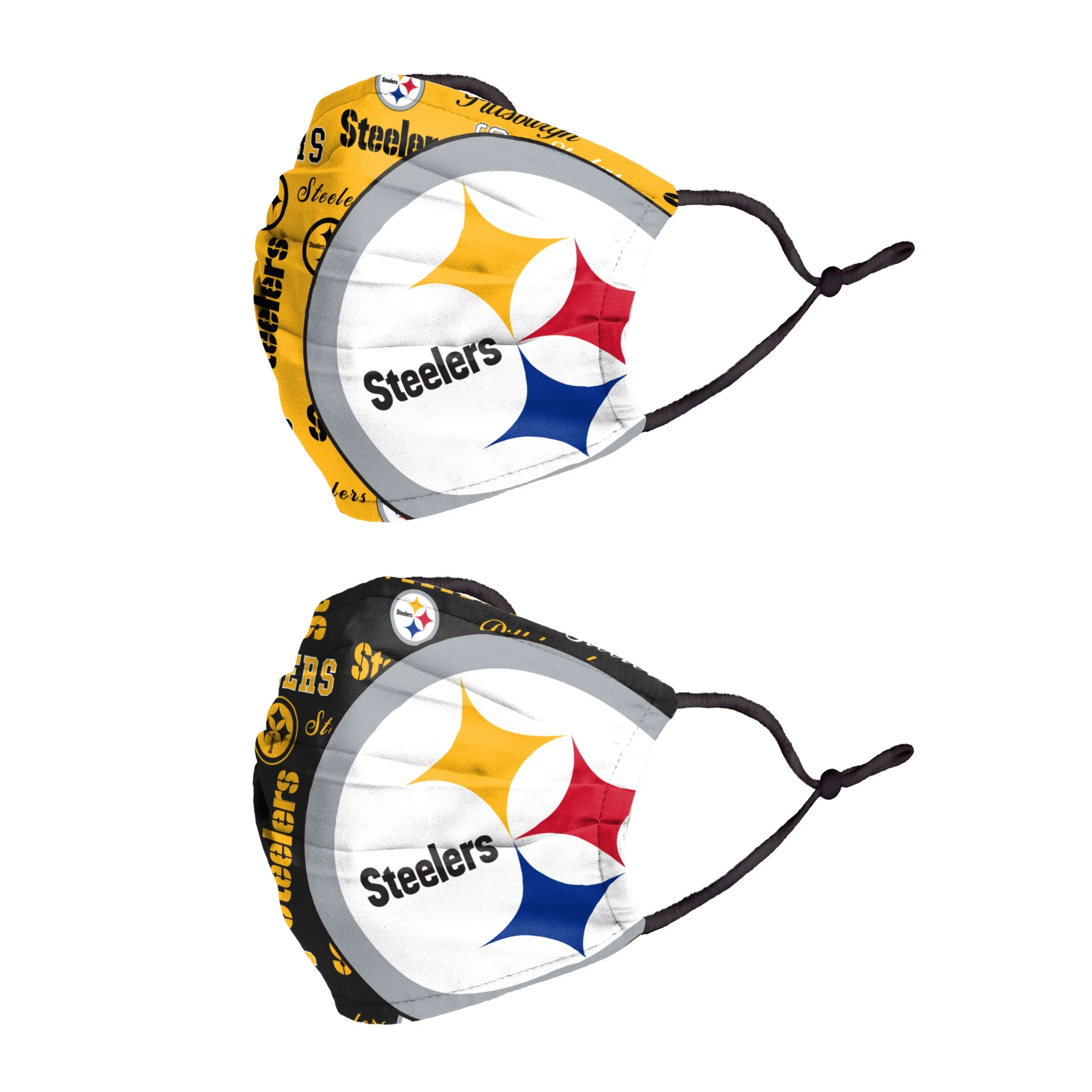 Pittsburgh Steelers NFL Logo Rush Adjustable 2 Pack Face Cover - Image 2