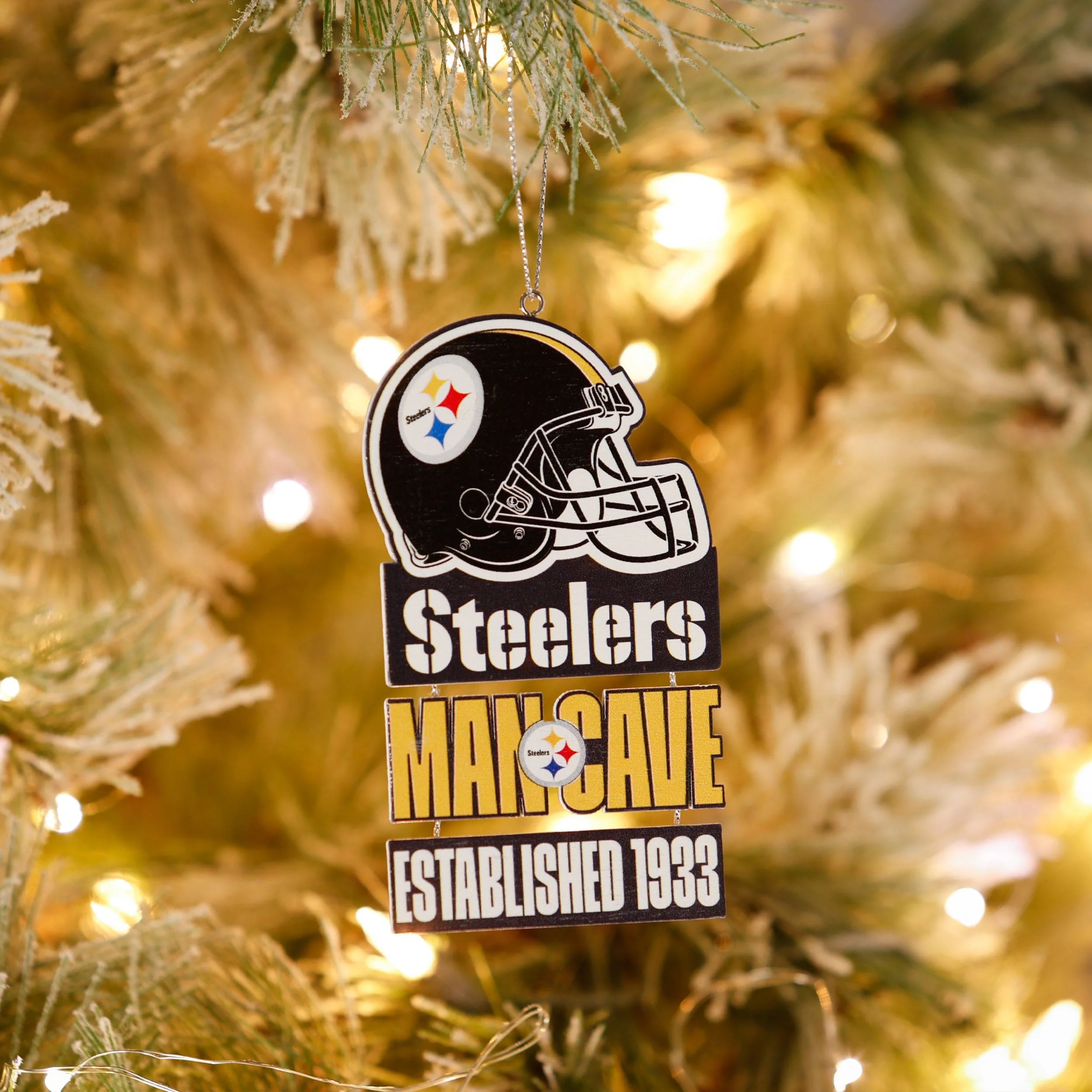 Pittsburgh Steelers NFL Mancave Sign Ornament - Image 3