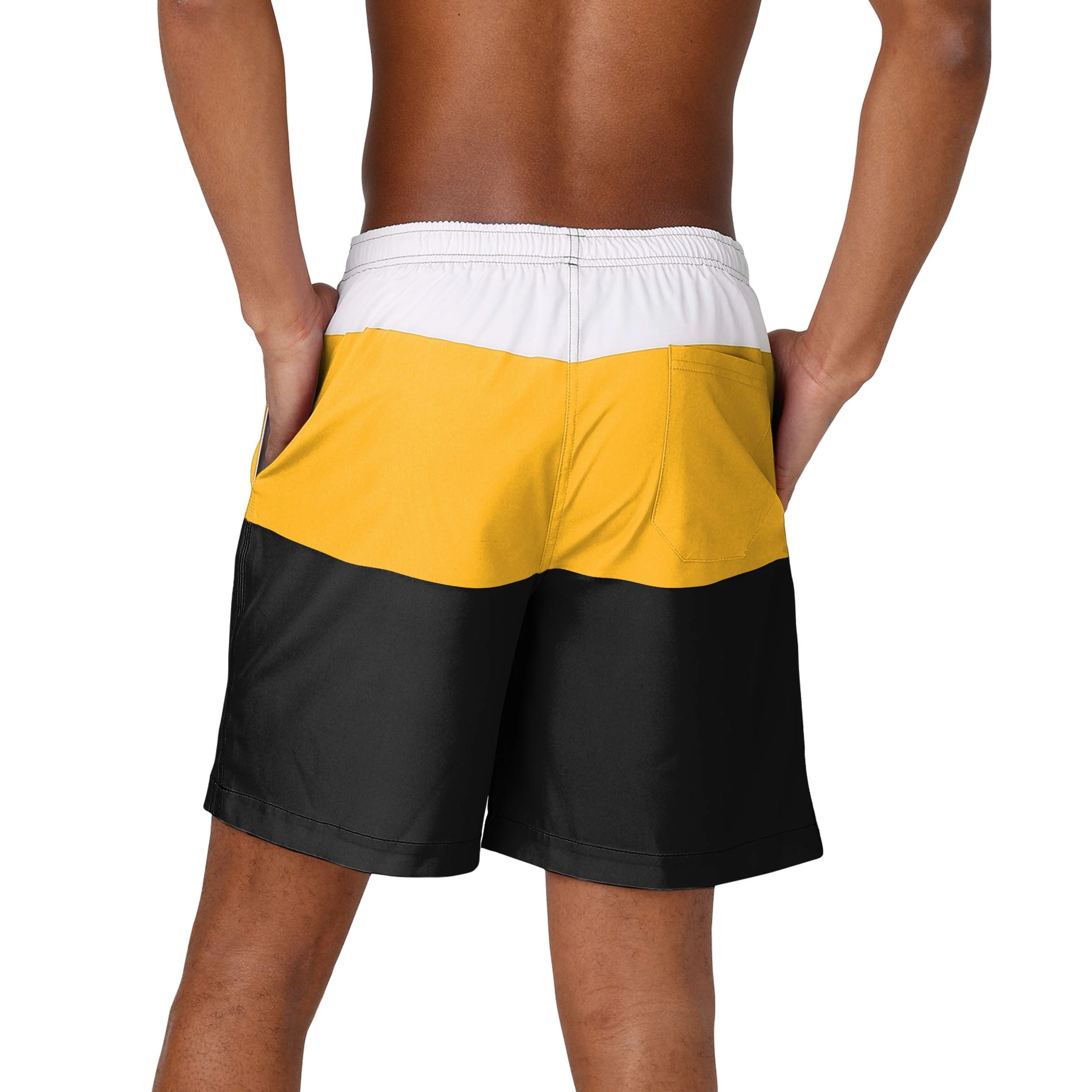 Pittsburgh Steelers NFL Mens 3 Stripe Big Logo Swimming Trunks - Image 3