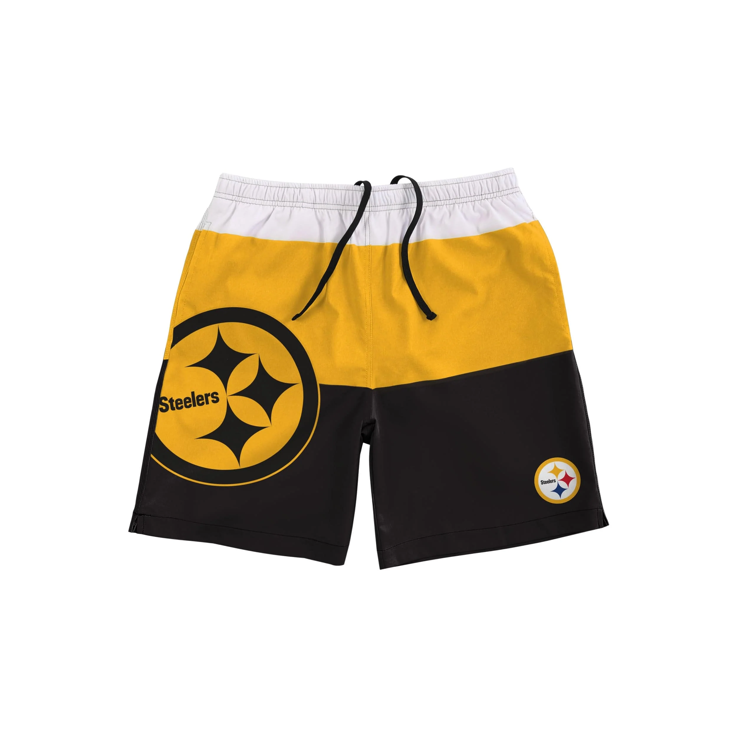 Pittsburgh Steelers NFL Mens 3 Stripe Big Logo Swimming Trunks - Image 4