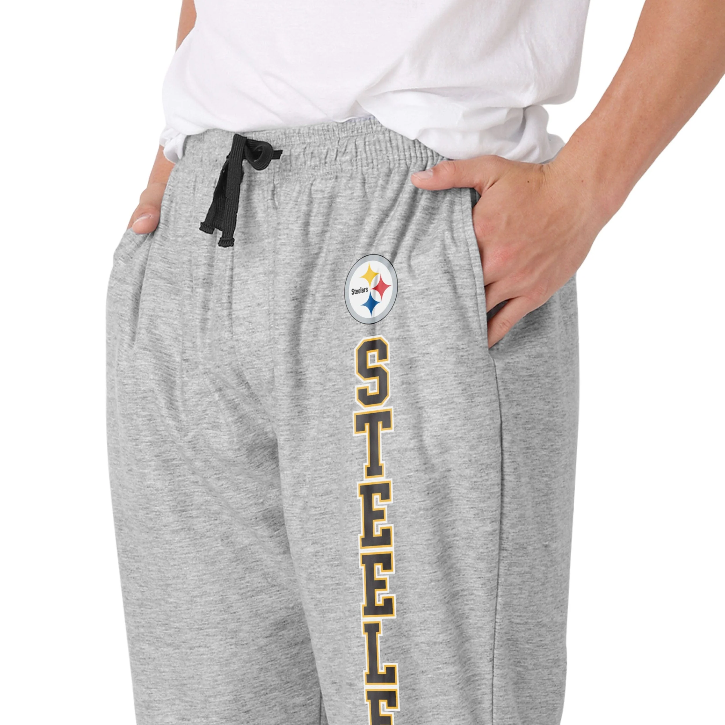 Pittsburgh Steelers NFL Mens Athletic Gray Lounge Pants - Image 3