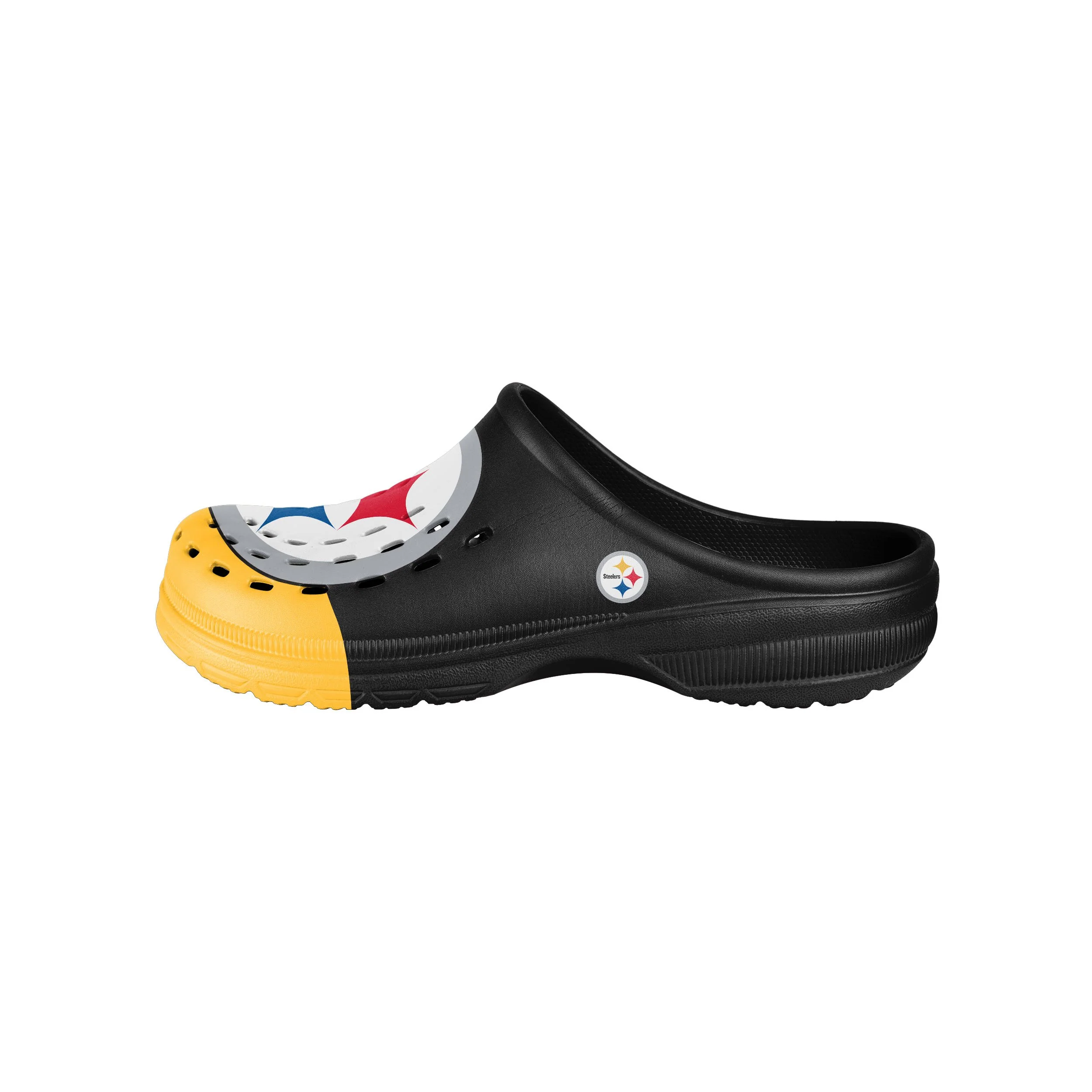 Pittsburgh Steelers NFL Mens Colorblock Big Logo Clog - Image 2