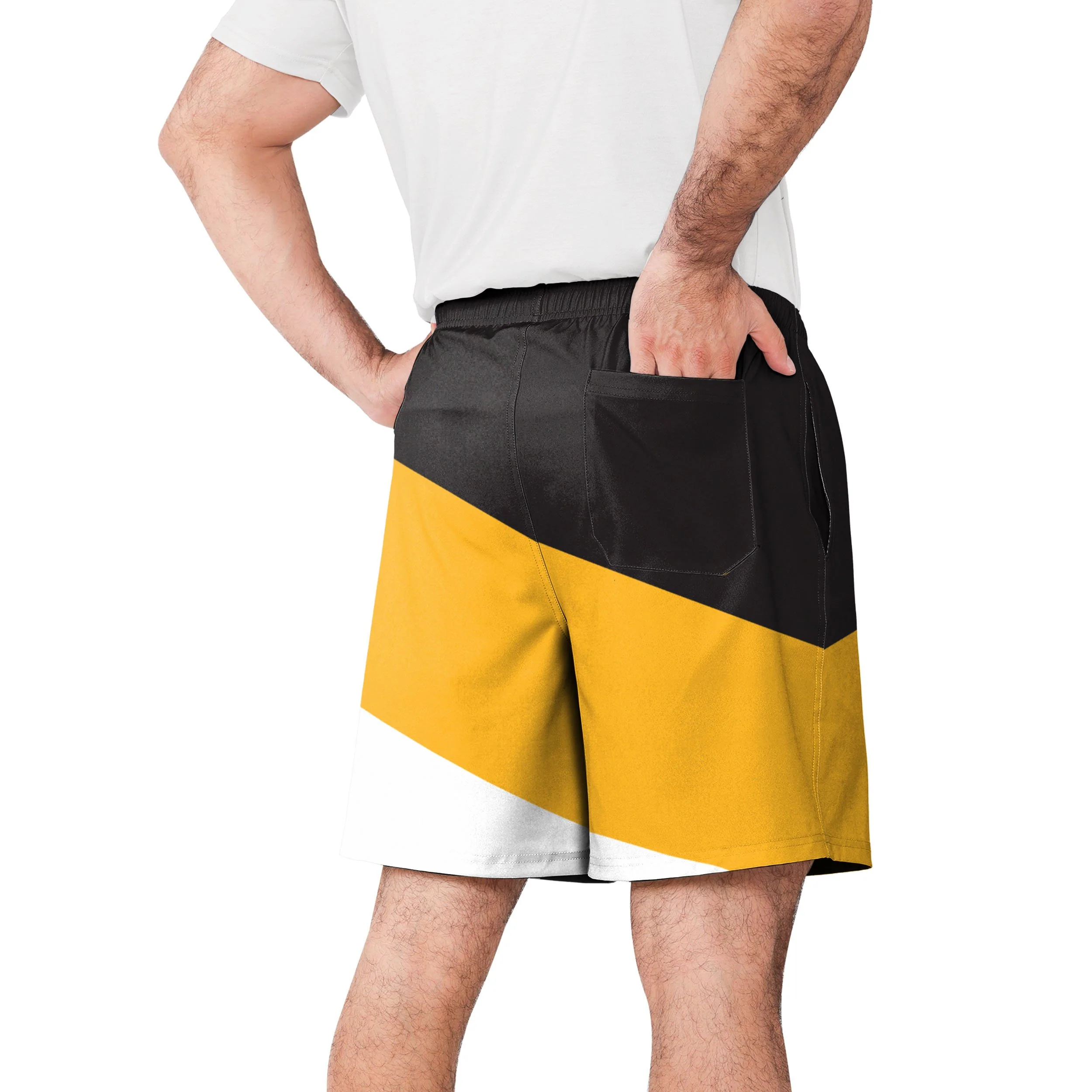 Pittsburgh Steelers NFL Mens Colorblock Double Down Liner Training Shorts - Image 3