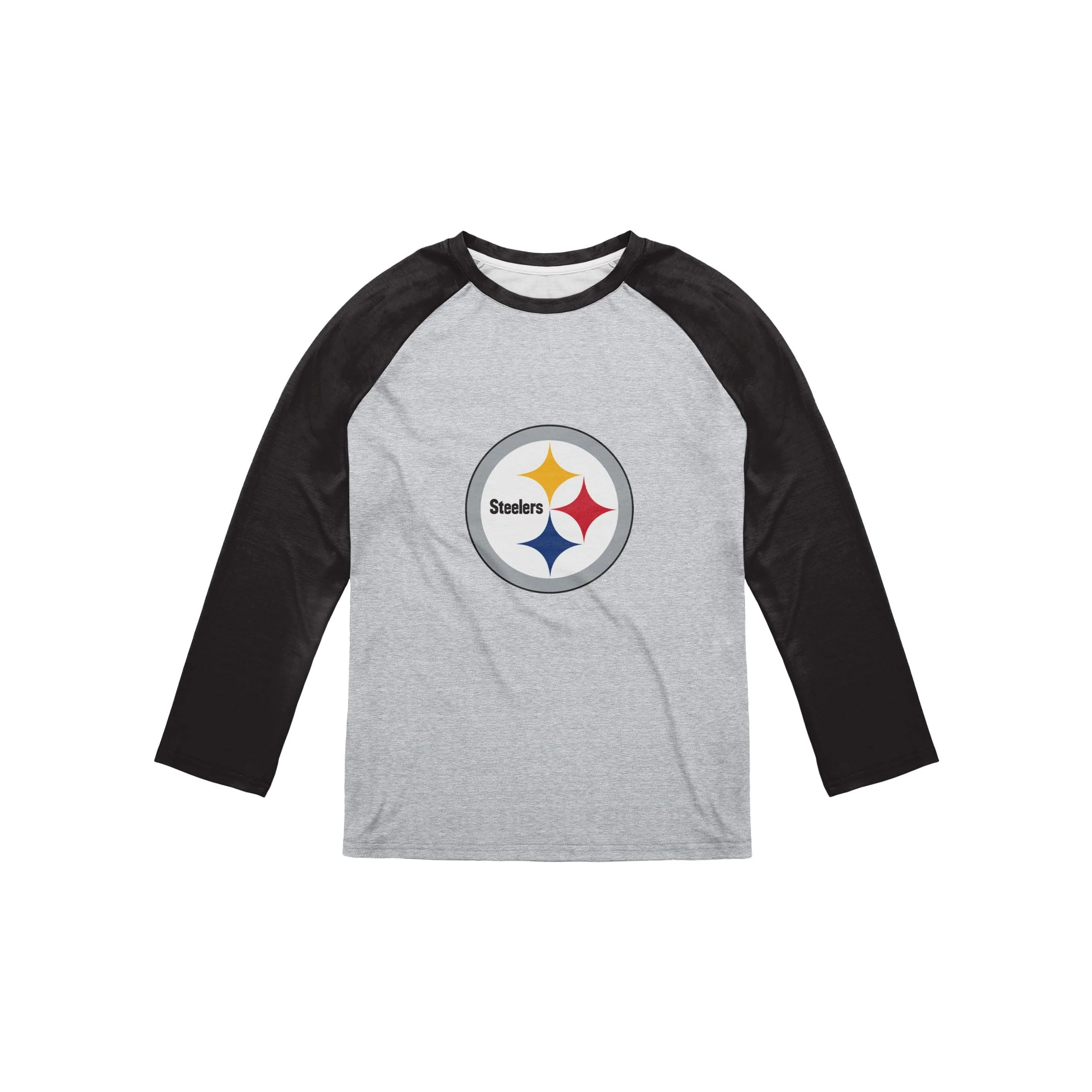 Pittsburgh Steelers NFL Mens Gray Big Logo Raglan T-Shirt