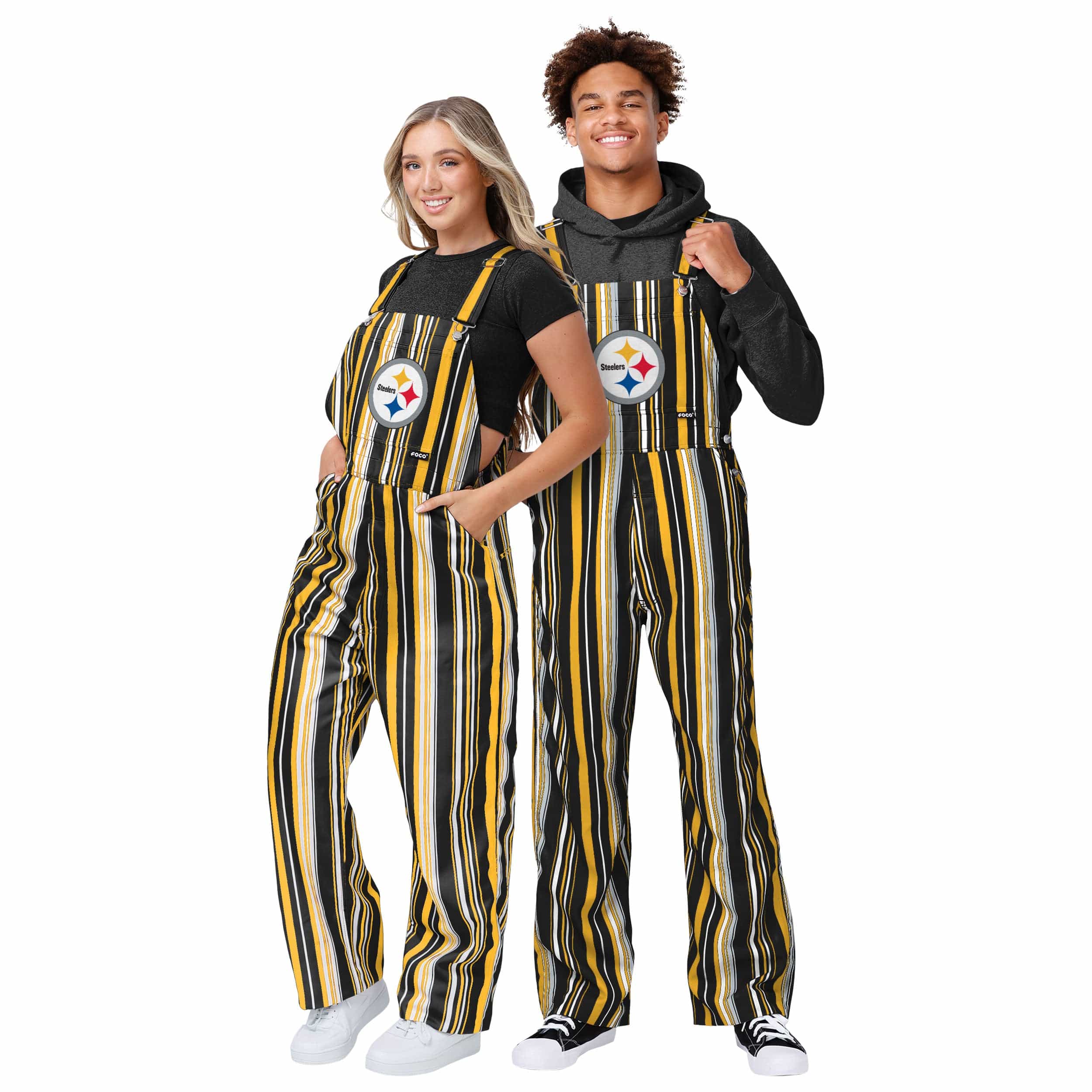 Pittsburgh Steelers NFL Mens Hyper Stripe Bib Overalls - Image 3