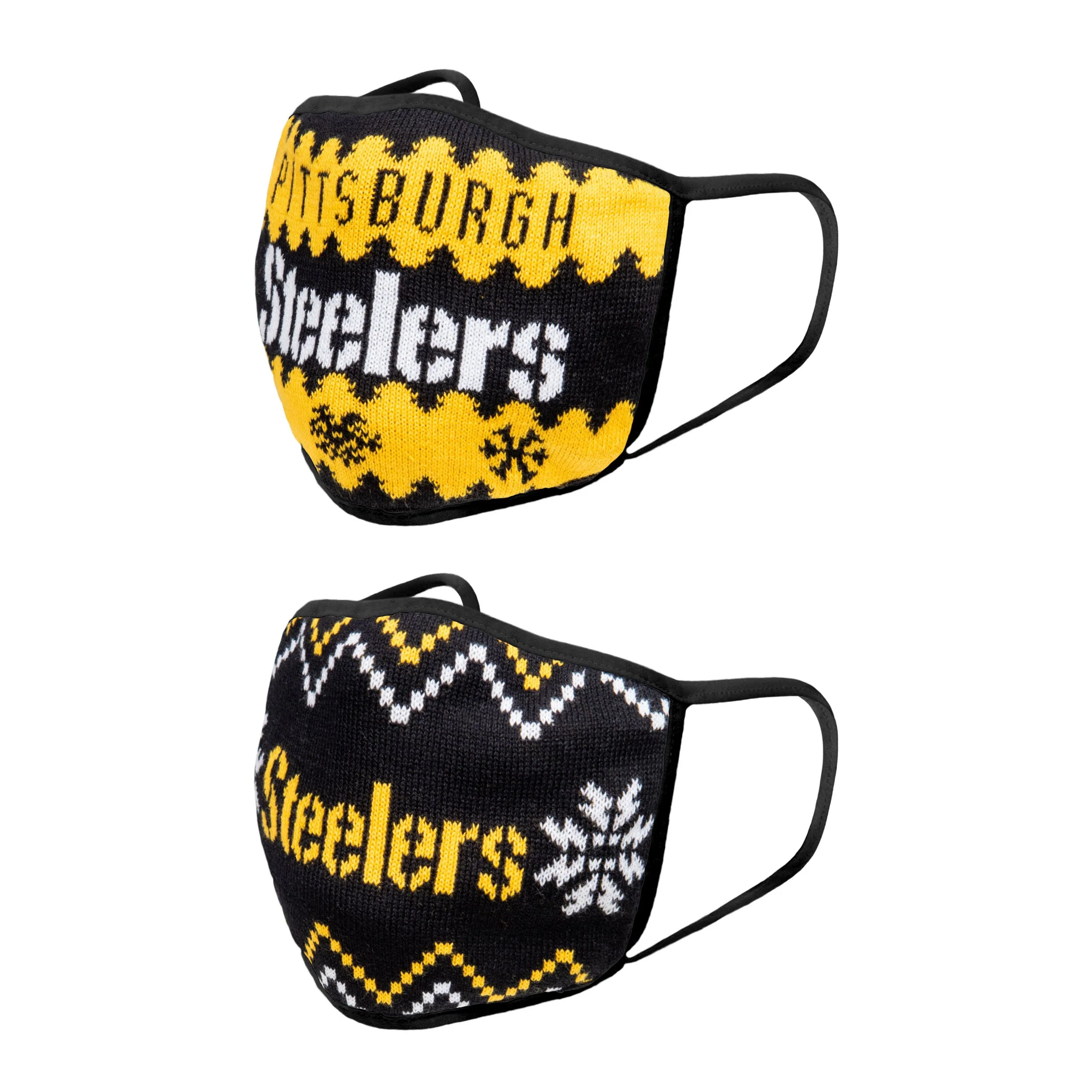 Pittsburgh Steelers NFL Mens Knit 2 Pack Face Cover - Image 2