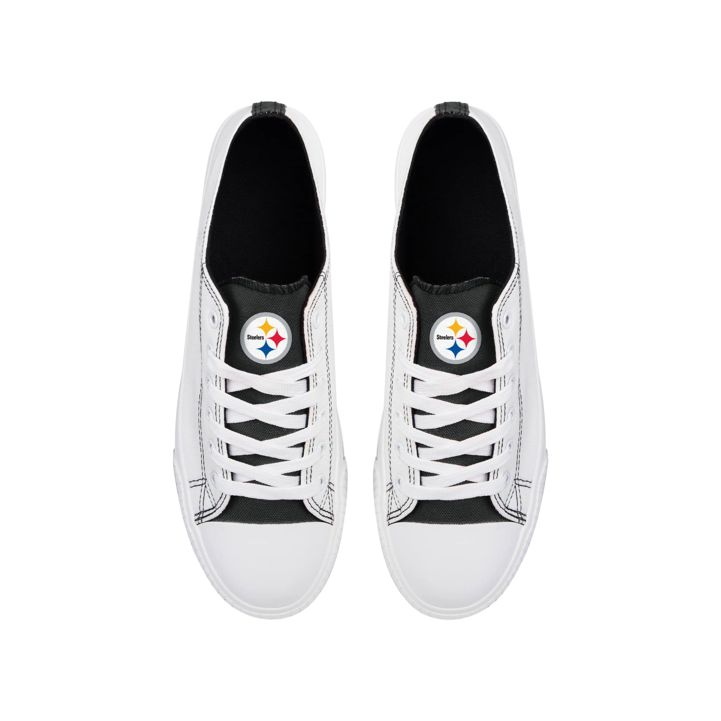 Pittsburgh Steelers NFL Mens Low Top White Canvas Shoes - Image 3