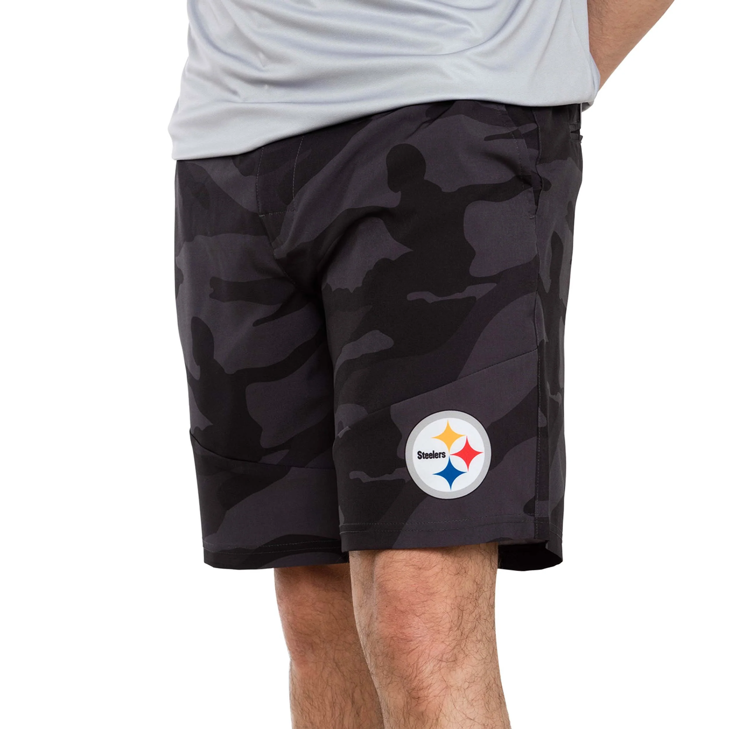 Pittsburgh Steelers NFL Mens Nightcap Camo Walking Shorts - Image 2