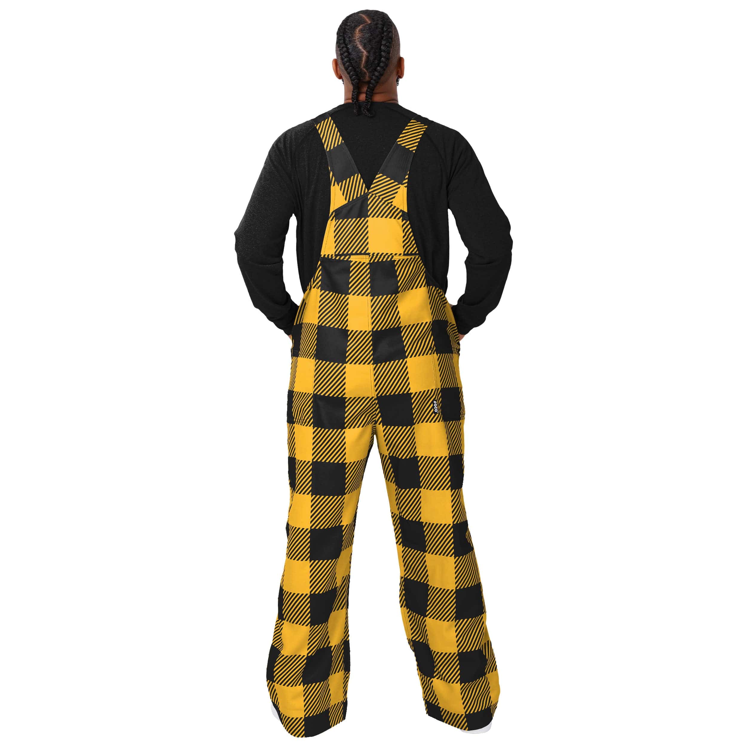 Pittsburgh Steelers NFL Mens Plaid Bib Overalls - Image 2