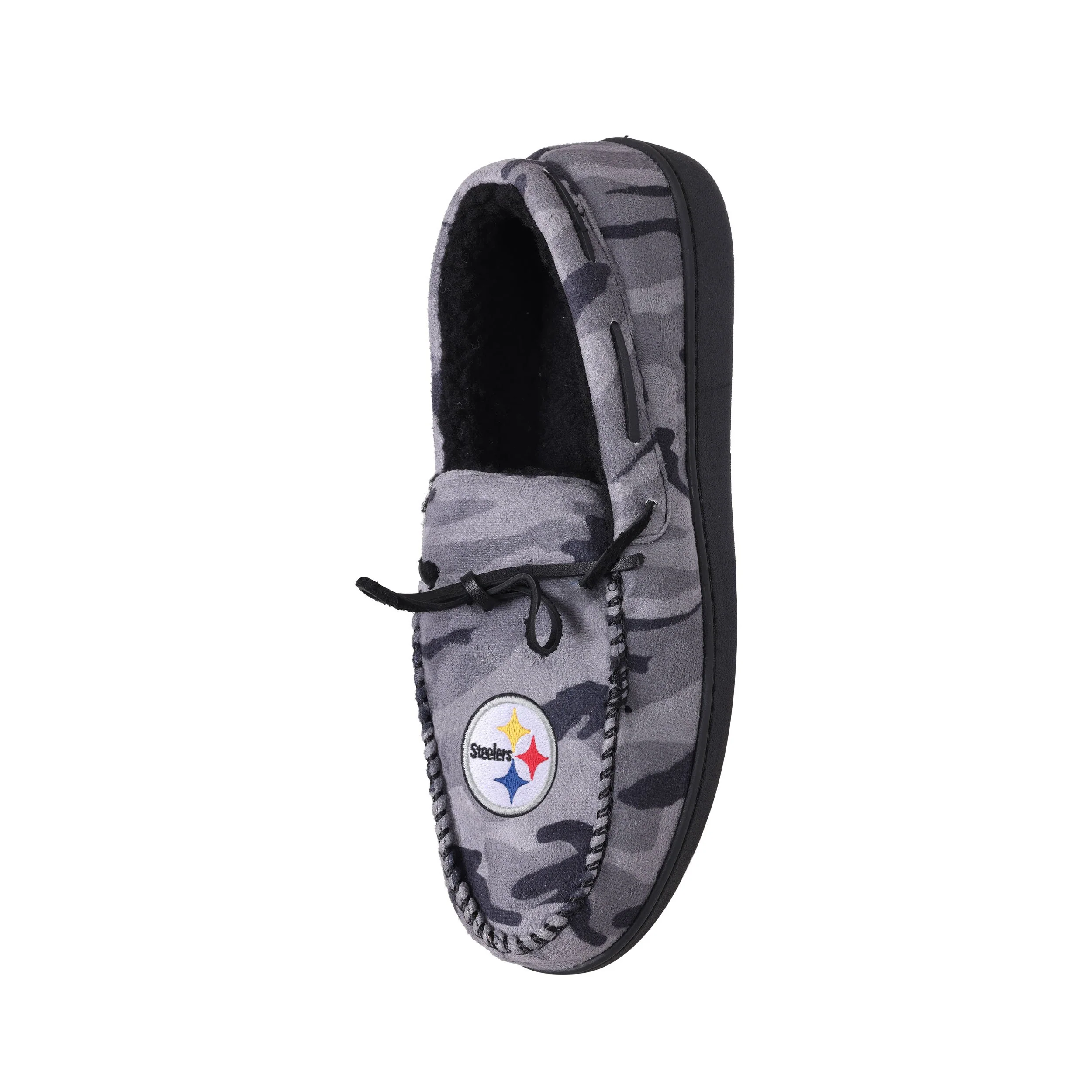 Pittsburgh Steelers NFL Mens Printed Camo Moccasin Slippers - Image 3