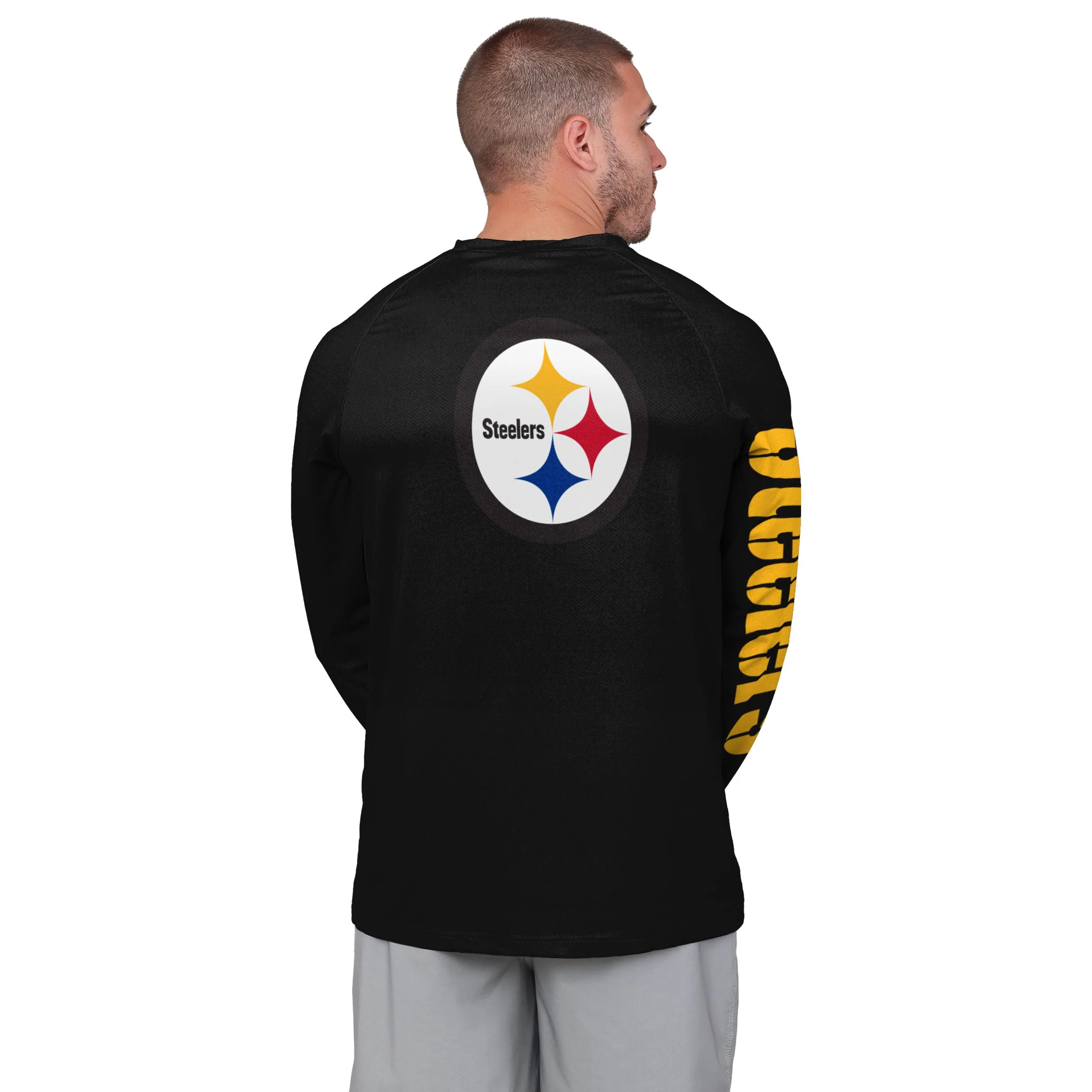 Pittsburgh Steelers NFL Mens Rash Guard Long Sleeve Swim Shirt - Image 3
