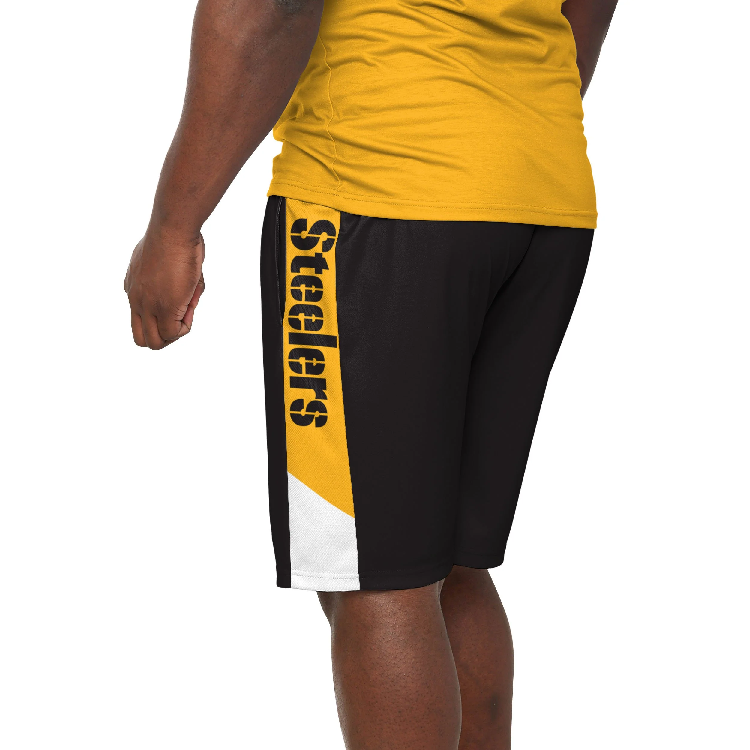 Pittsburgh Steelers NFL Mens Side Stripe Training Shorts - Image 3