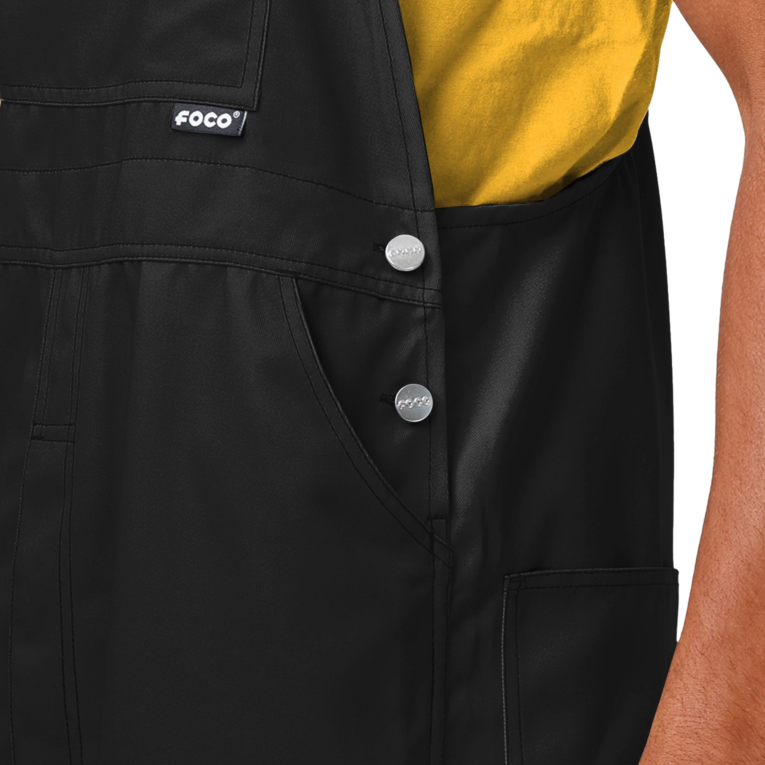 Pittsburgh Steelers NFL Mens Solid Wordmark Bib Overalls - Image 4