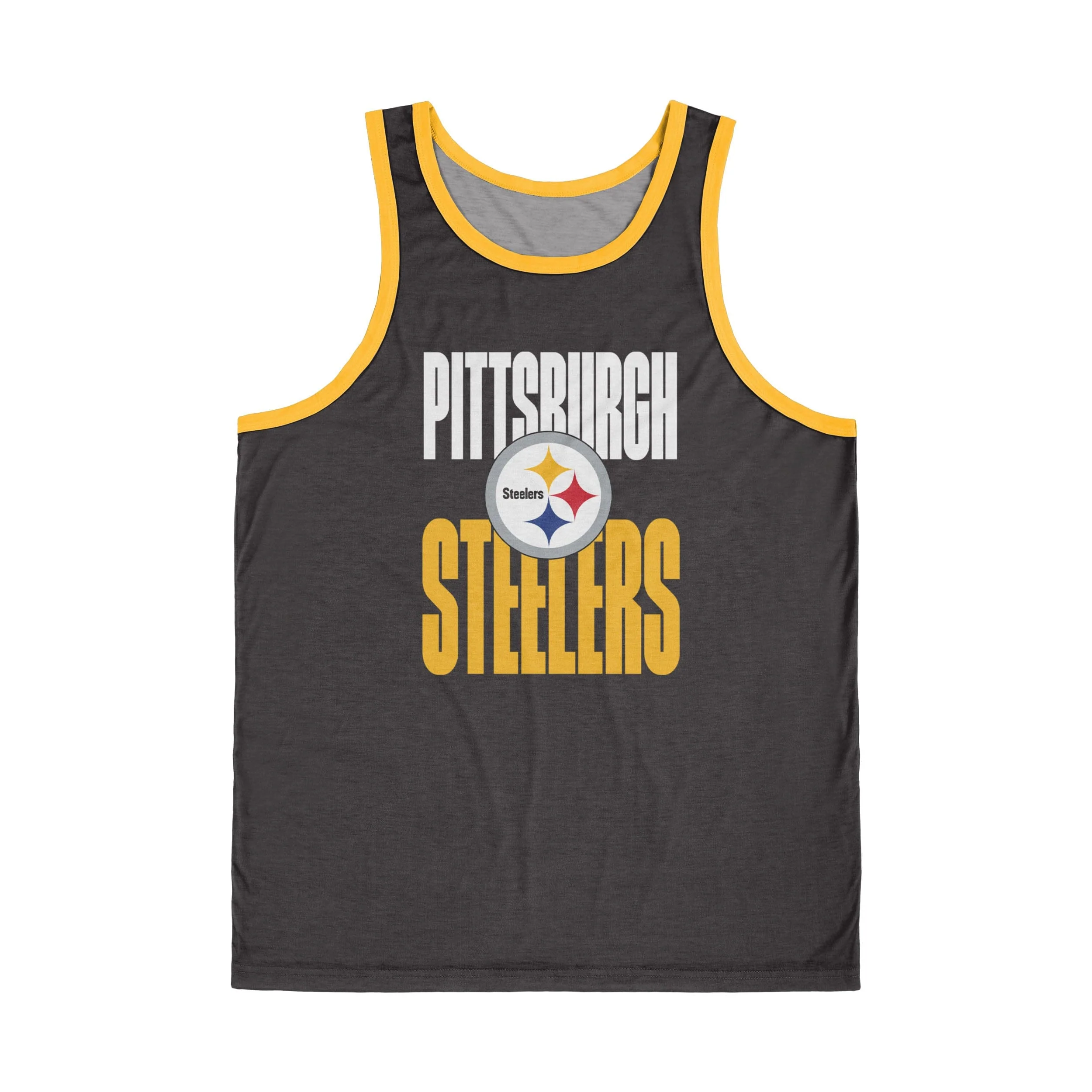 Pittsburgh Steelers NFL Mens Solid Wordmark Sleeveless Top - Image 3