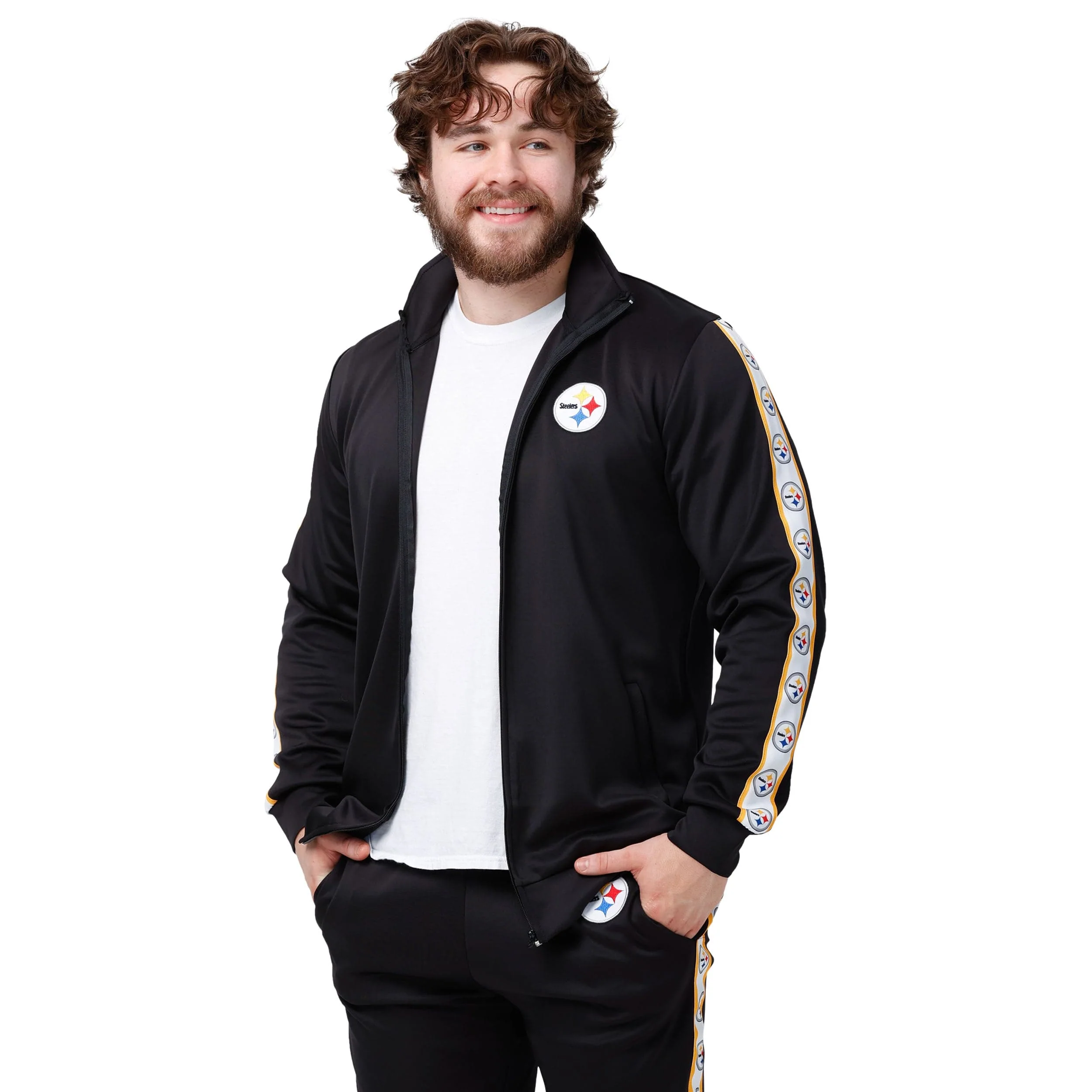 Pittsburgh Steelers NFL Mens Stripe Logo Track Jacket - Image 5