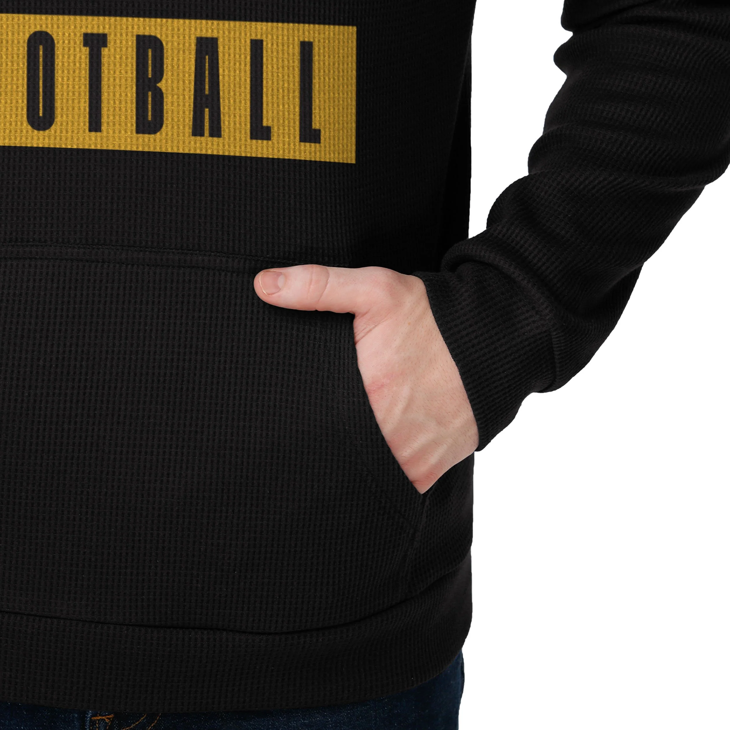 Pittsburgh Steelers NFL Mens Team Color Waffle Hoodie - Image 3