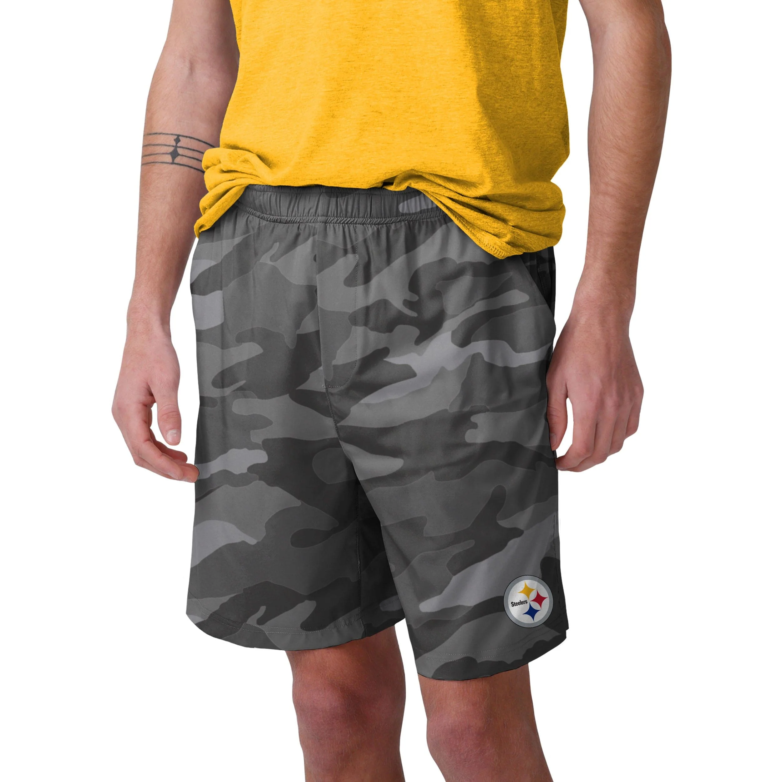 Pittsburgh Steelers NFL Mens Tonal Camo Woven Shorts - Image 2