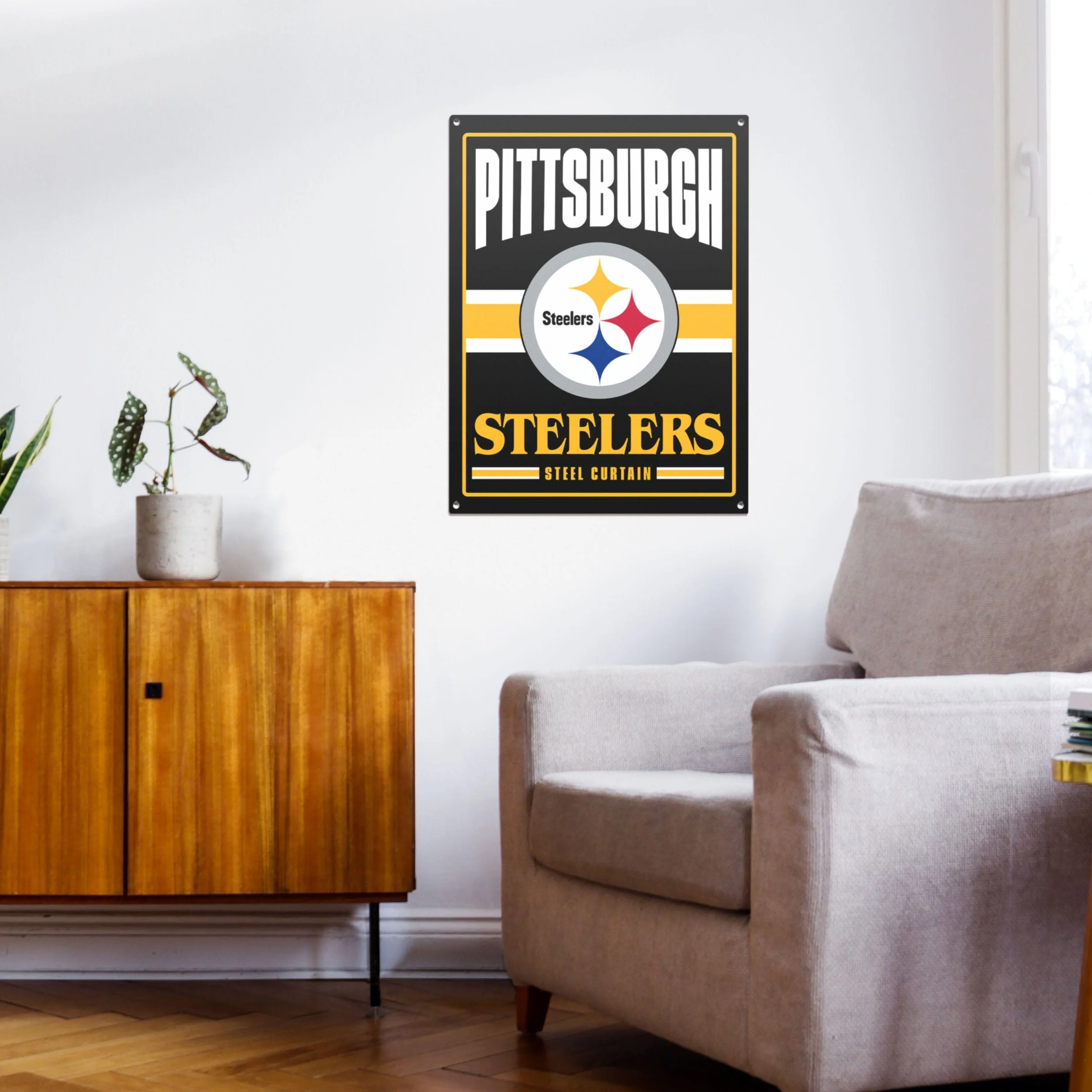 Pittsburgh Steelers NFL Metal Tacker Wall Sign - Image 3