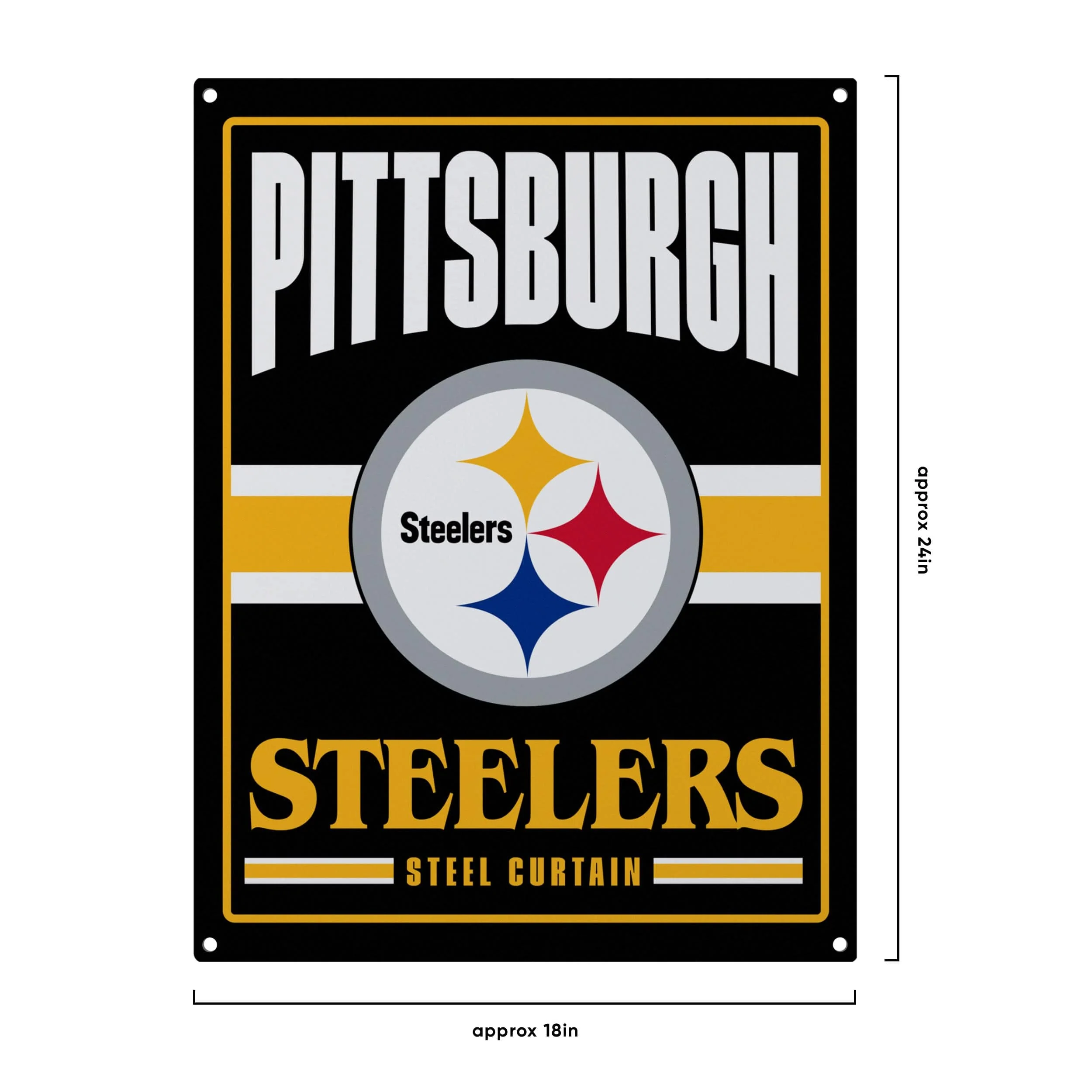 Pittsburgh Steelers NFL Metal Tacker Wall Sign - Image 4