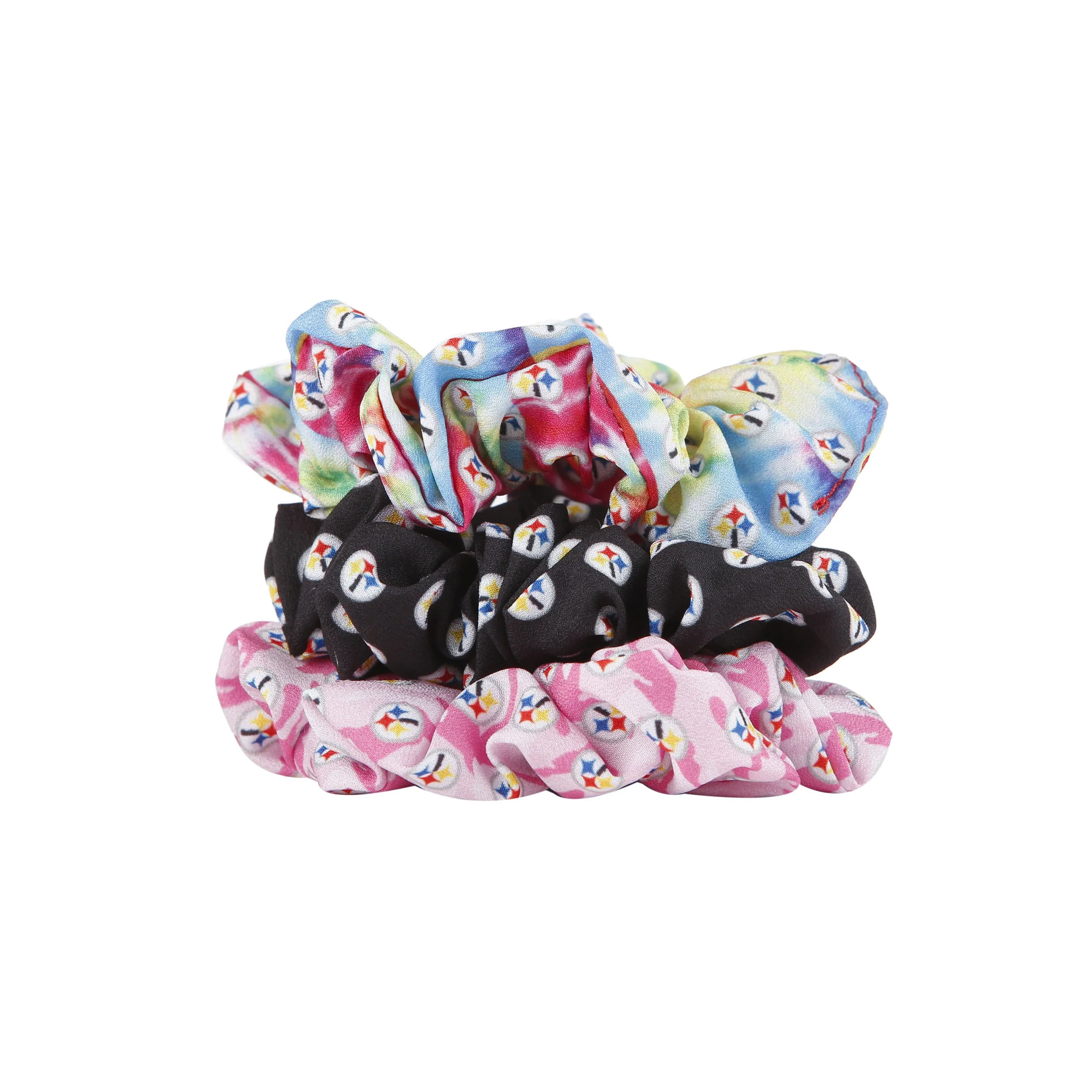 Pittsburgh Steelers NFL Mini Print 3 Pack Scrunchies - Image 2