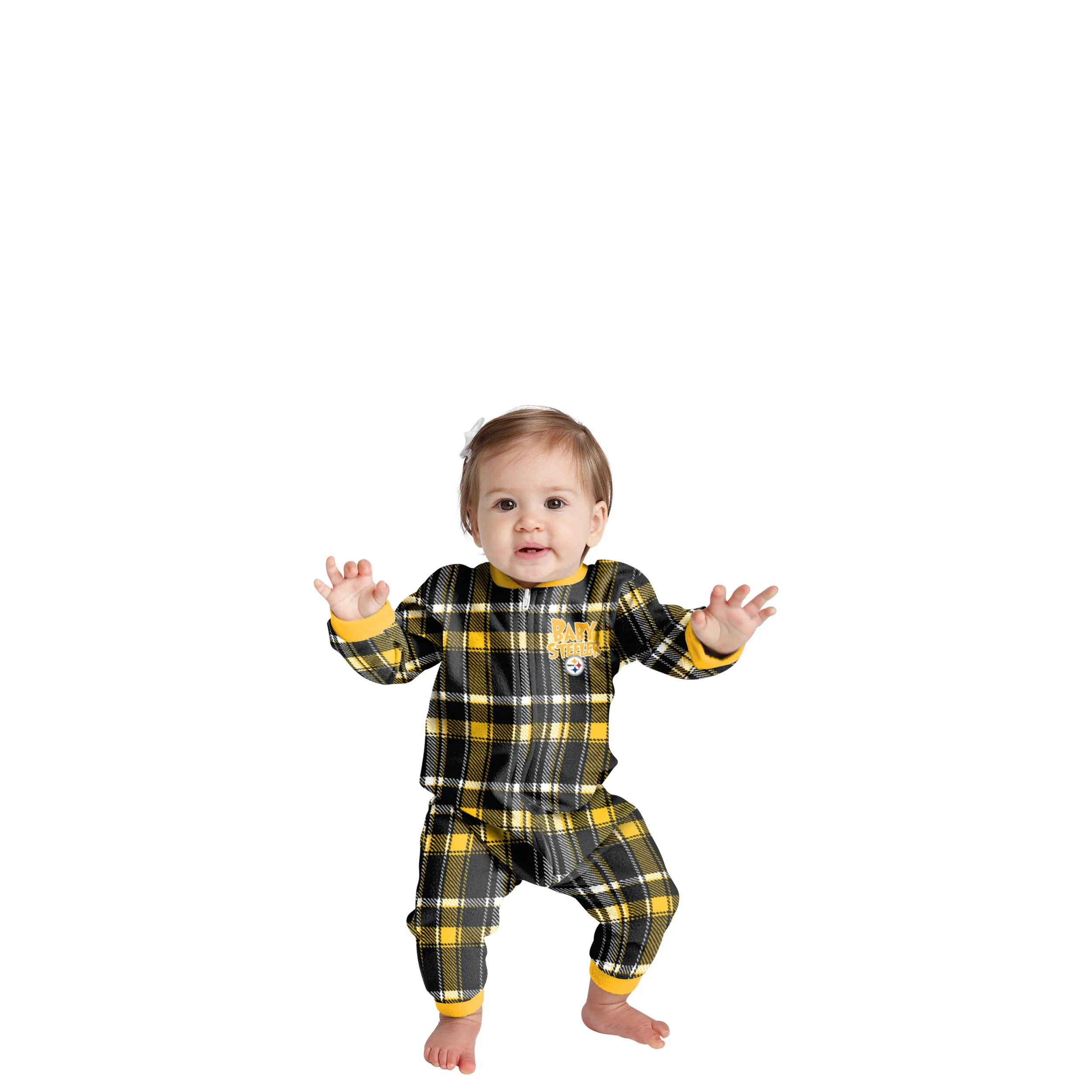 Pittsburgh Steelers NFL Plaid Family Holiday Pajamas - Image 2