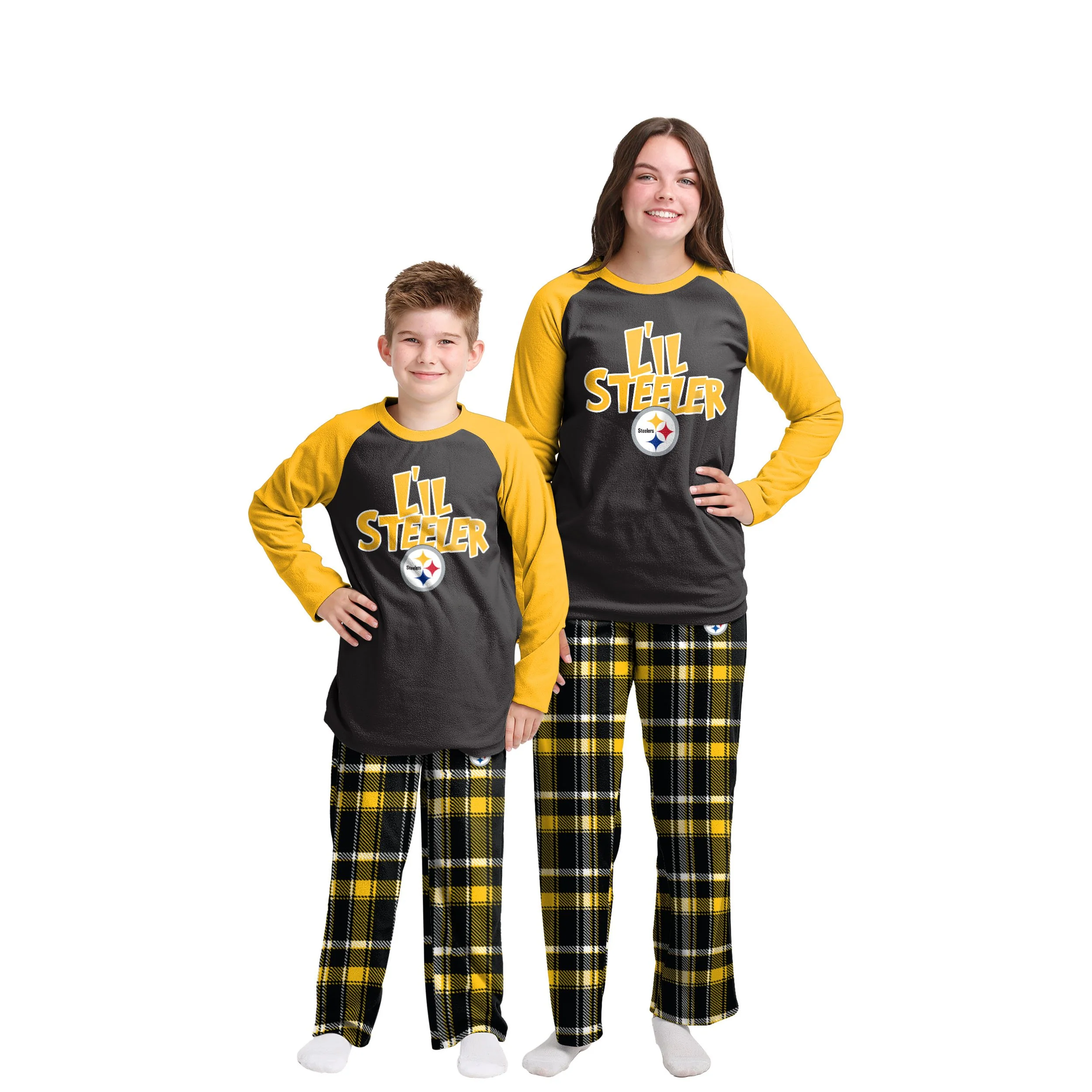 Pittsburgh Steelers NFL Plaid Family Holiday Pajamas - Image 4