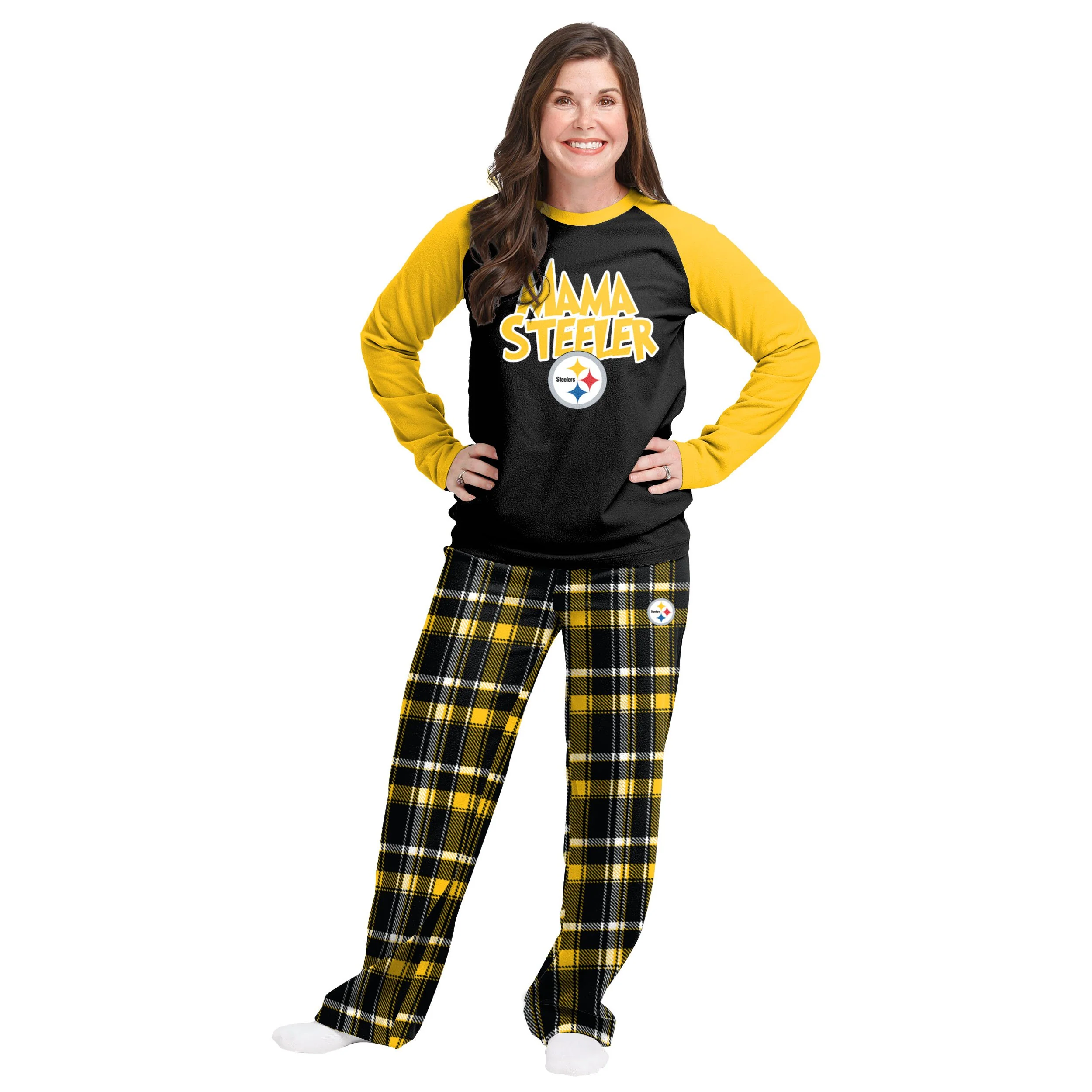 Pittsburgh Steelers NFL Plaid Family Holiday Pajamas - Image 5