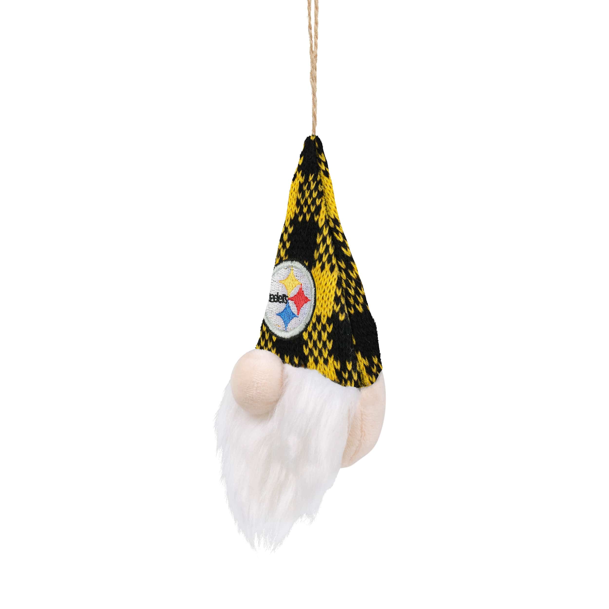 Pittsburgh Steelers NFL Plaid Hat Plush Gnome Ornament - Image 2