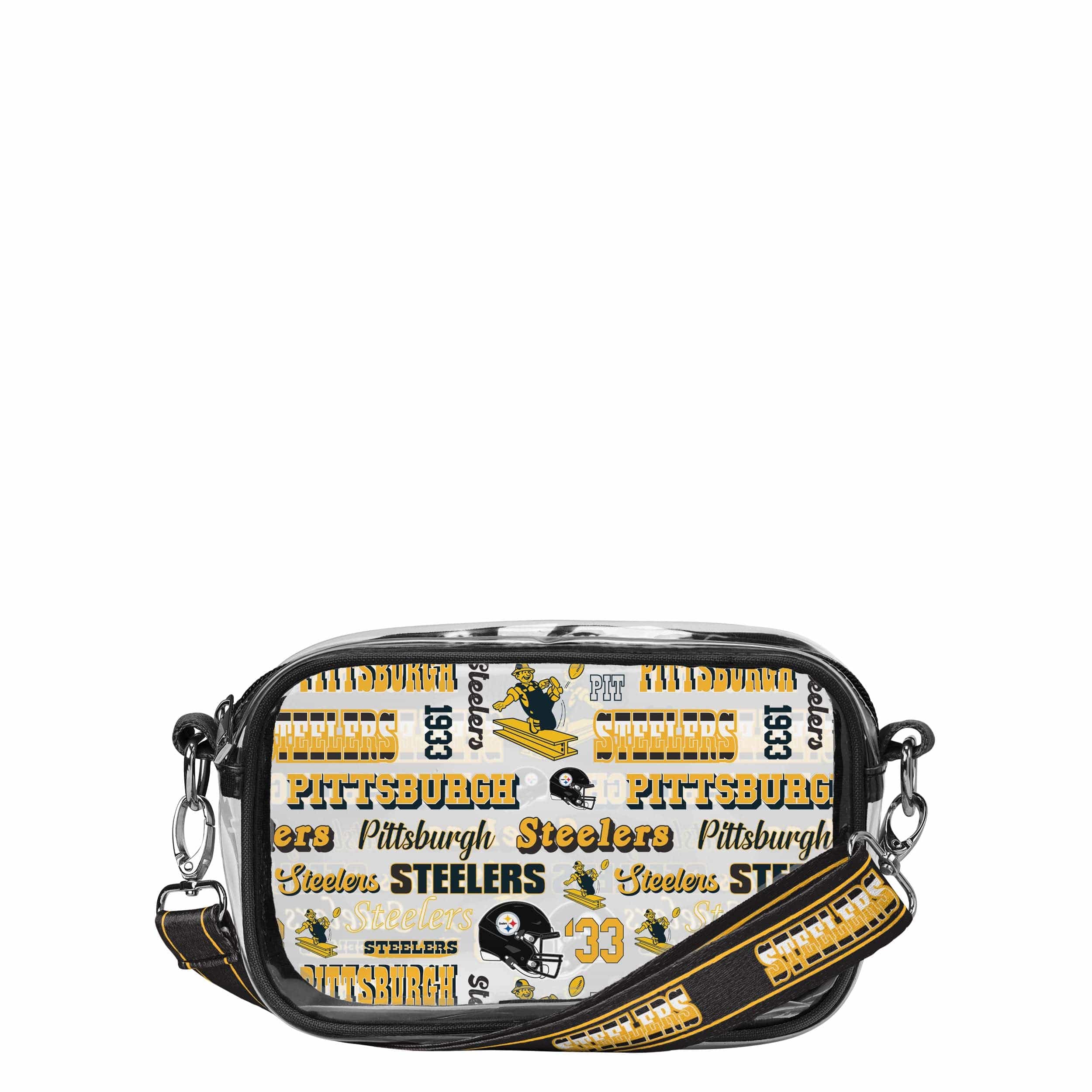 Pittsburgh Steelers NFL Repeat Retro Print Clear Crossbody Bag