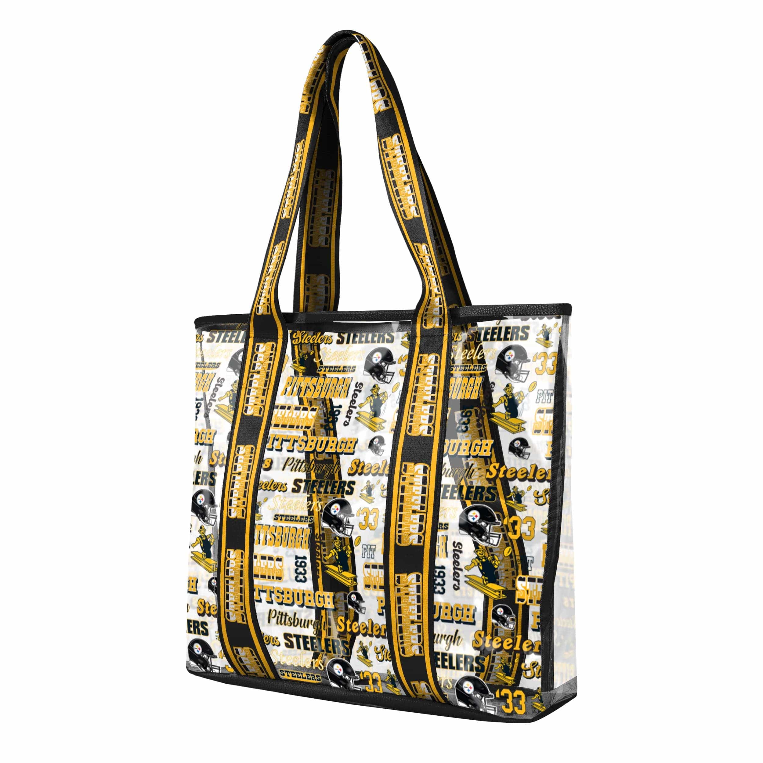 Pittsburgh Steelers NFL Repeat Retro Print Clear Tote Bag - Image 2