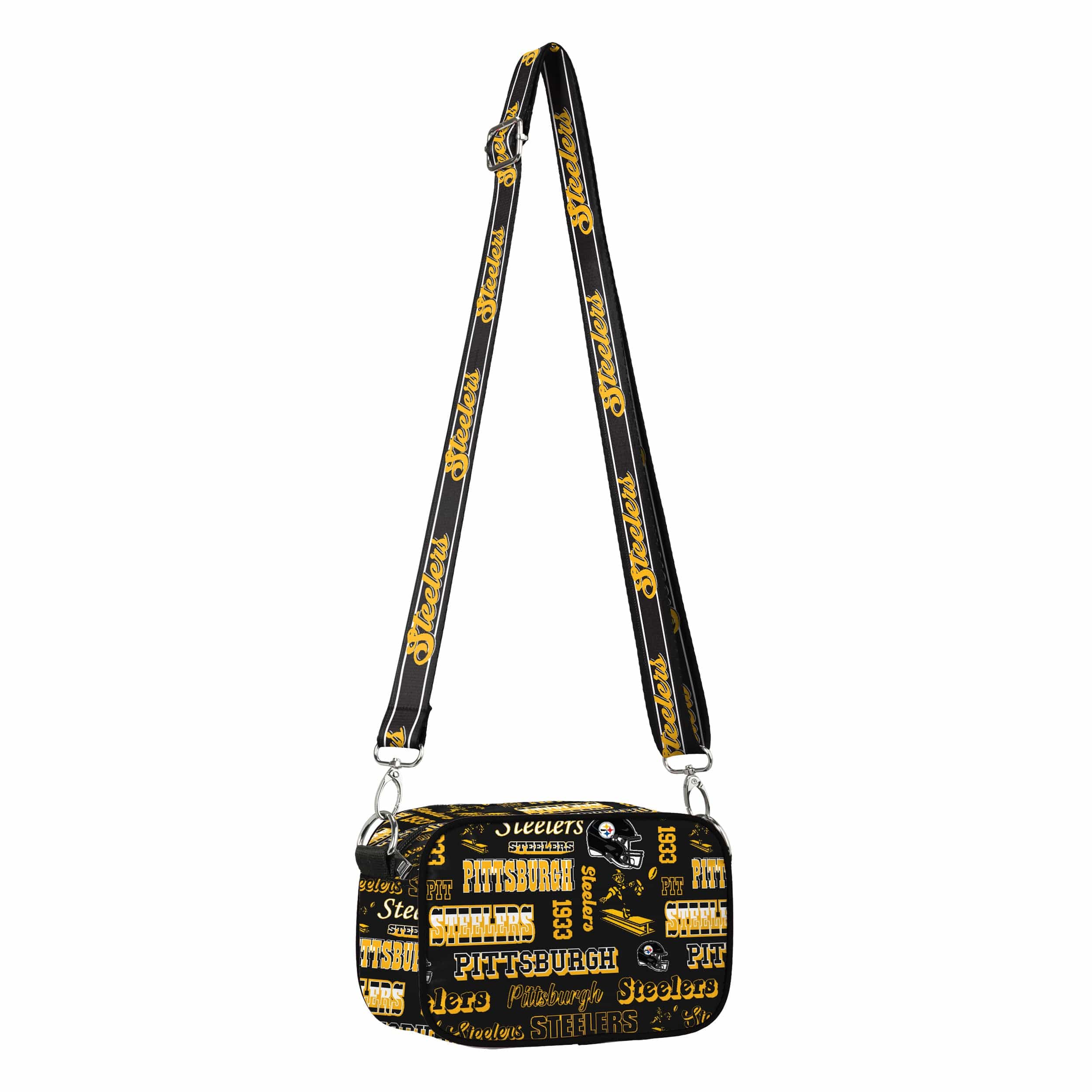 Pittsburgh Steelers NFL Repeat Retro Print Nylon Crossbody Bag - Image 4