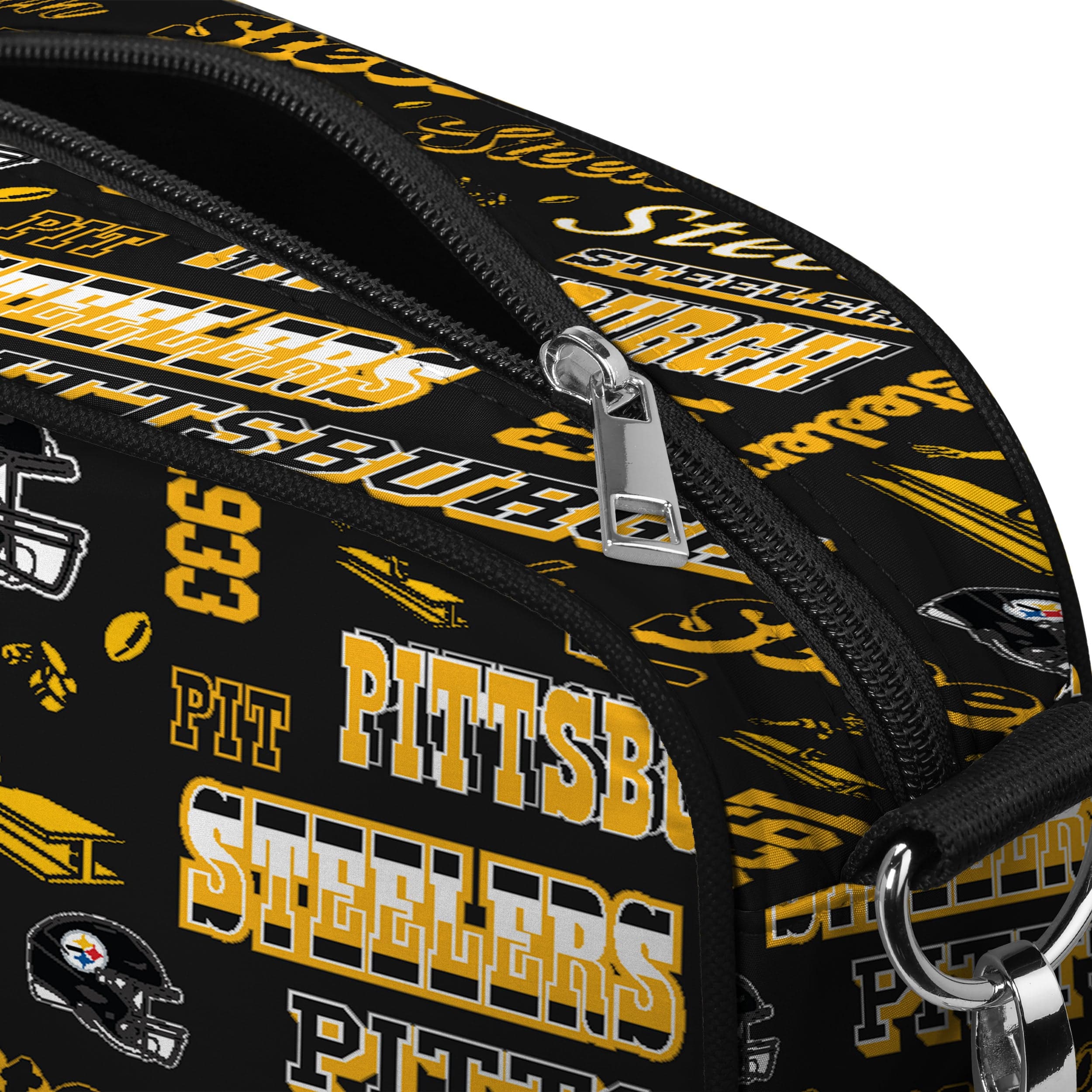 Pittsburgh Steelers NFL Repeat Retro Print Nylon Crossbody Bag - Image 5