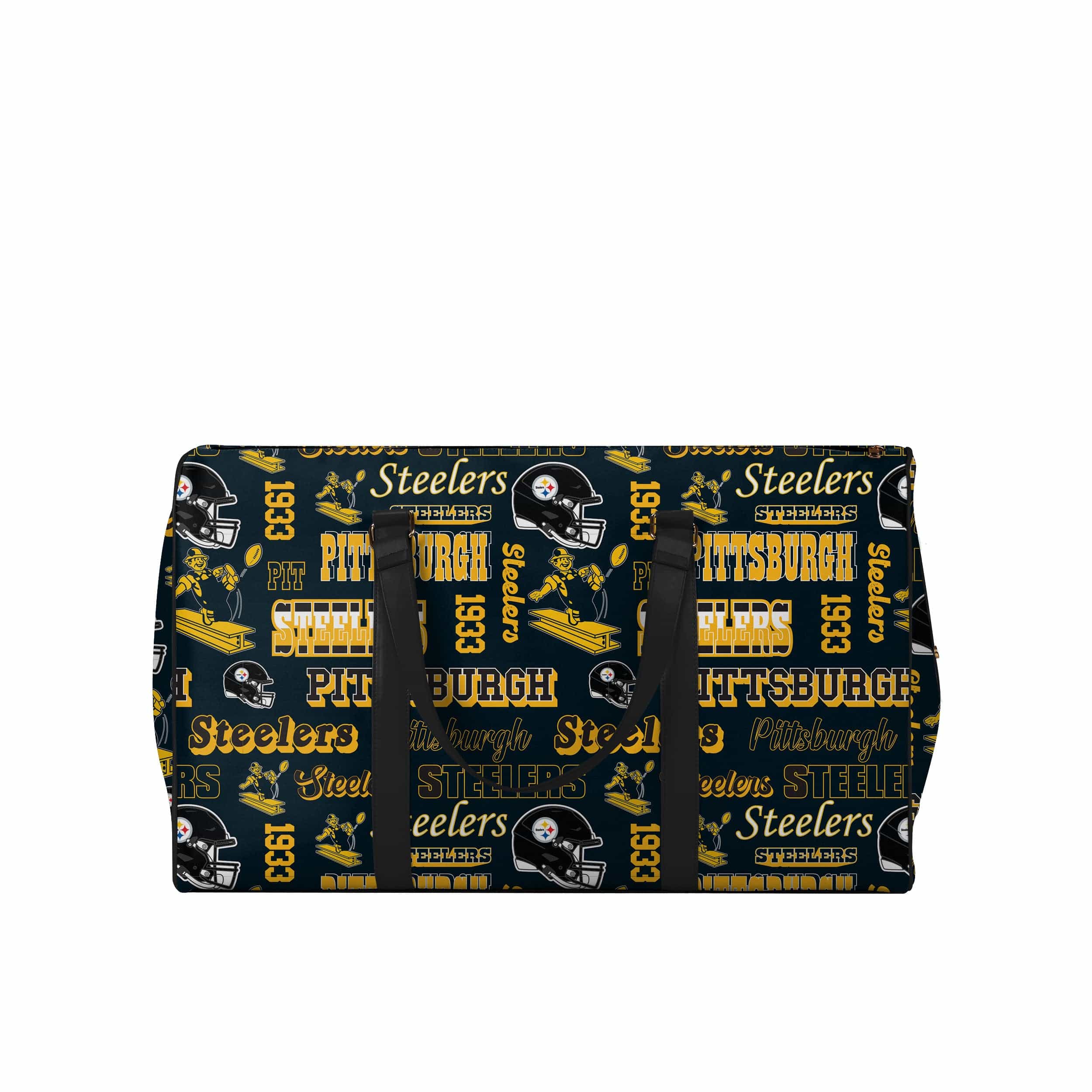 Pittsburgh Steelers NFL Repeat Retro Print Nylon Weekender Duffle Bag - Image 4