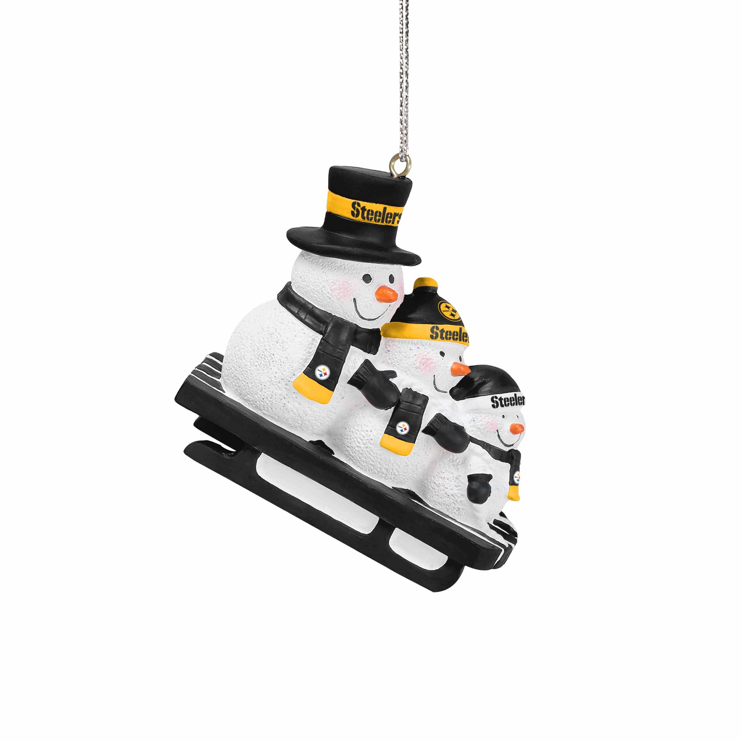 Pittsburgh Steelers NFL Sledding Snowmen Ornament - Image 2