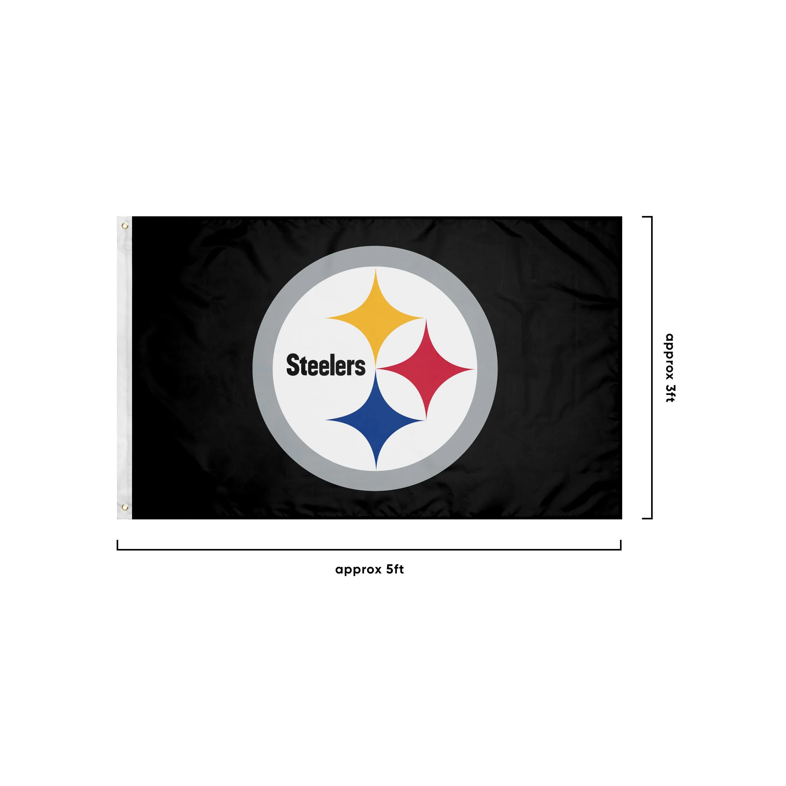 Pittsburgh Steelers NFL Solid Horizontal Flag - Image 3